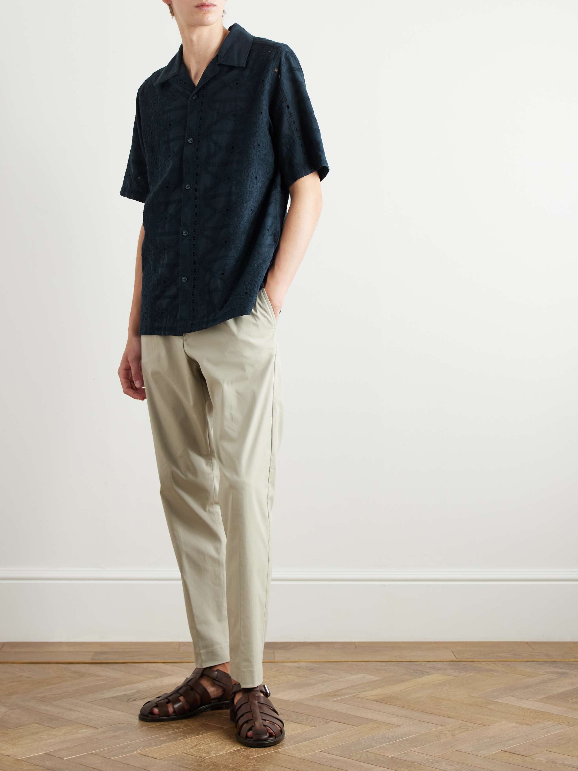 Julio 5392 Camp-Collar Broderie Anglaise Cotton Shirt view