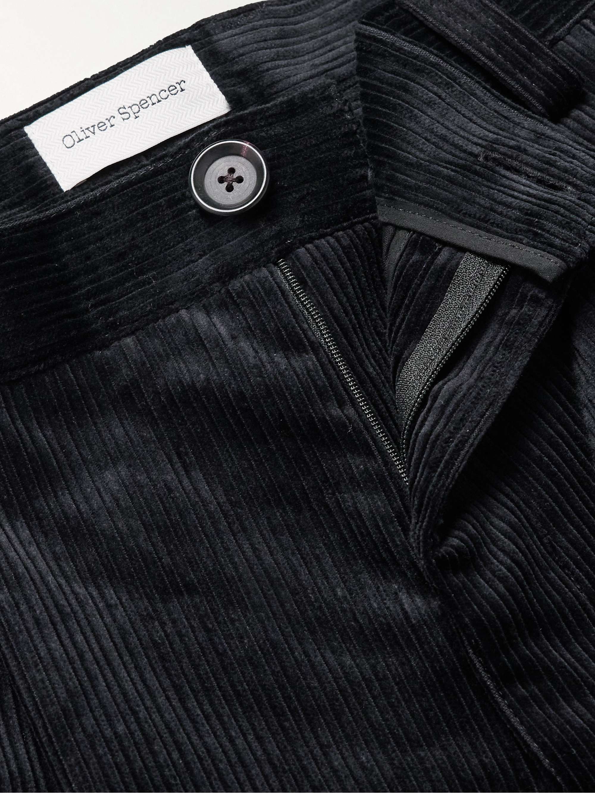 Morton Straight-Leg Pleated Cotton-Corduroy Trousers view