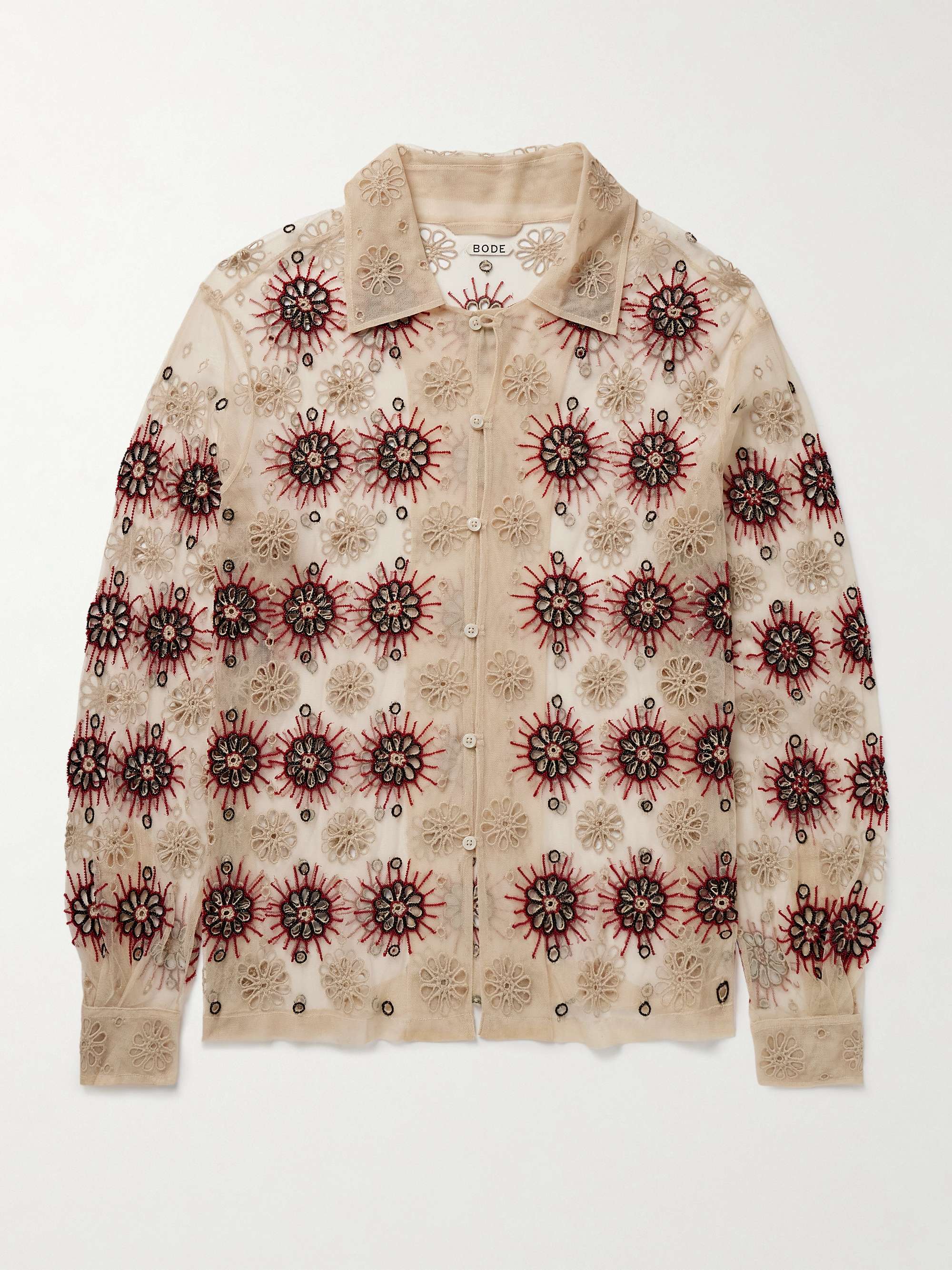 Solarium Bead-Embellished Broderie Anglaise Tulle Shirt hero visual