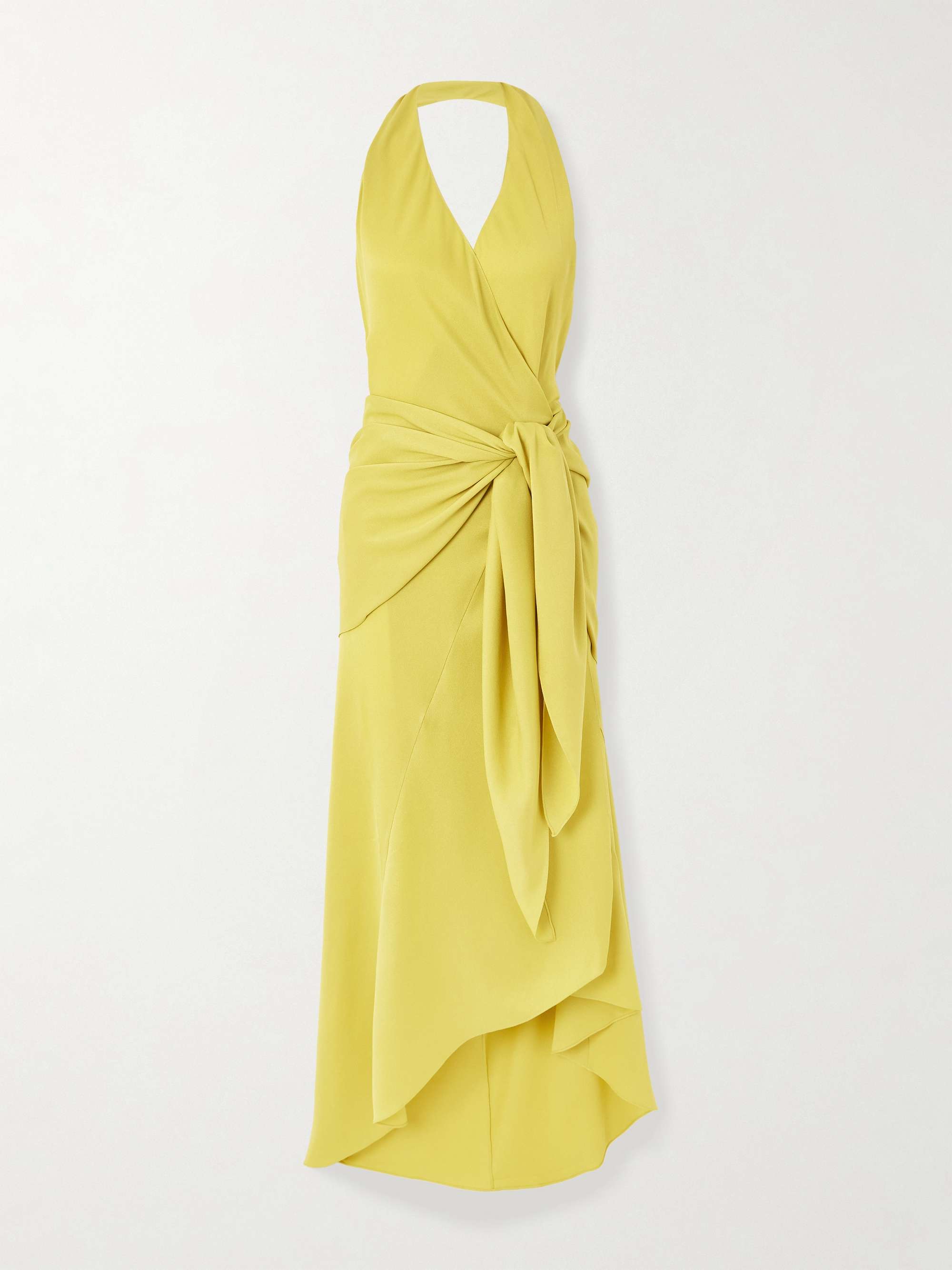 Banane asymmetric silk-crepe halterneck wrap dress hero visual