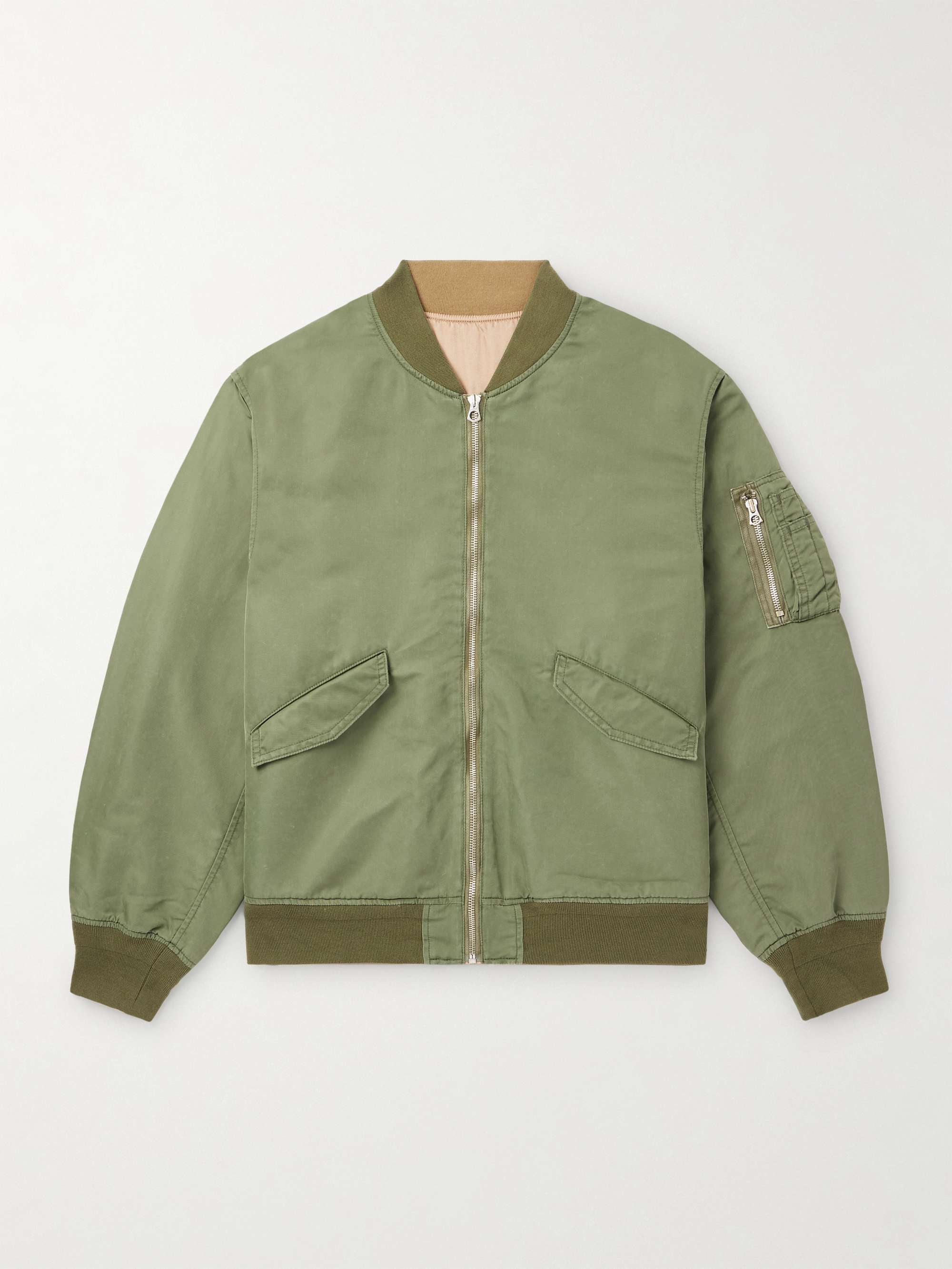 Reversible Embroidered Satin-Twill and Twill Bomber Jacket hero visual