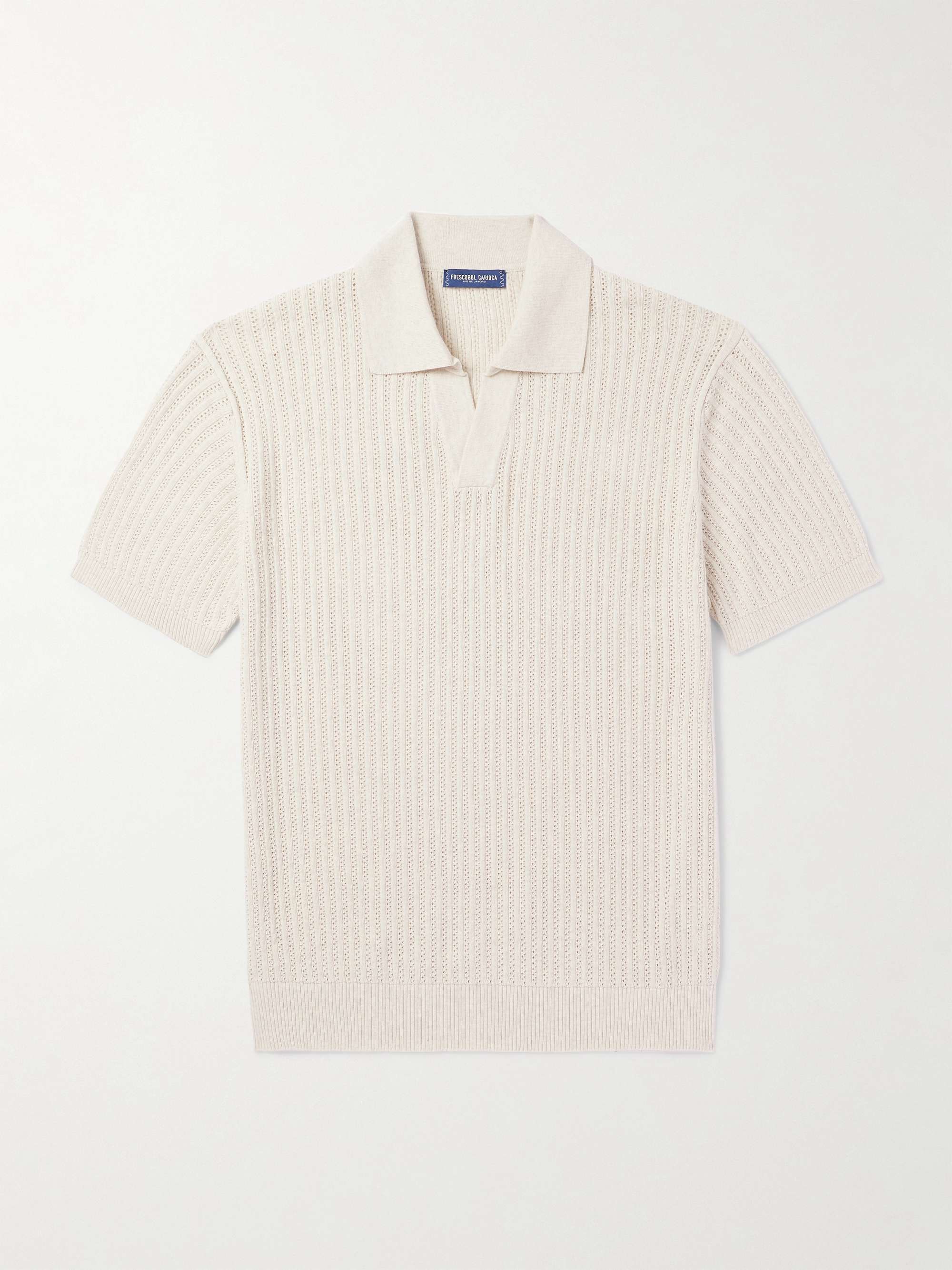 Rino Ribbed Cotton and Cashmere-Blend Polo Shirt hero visual