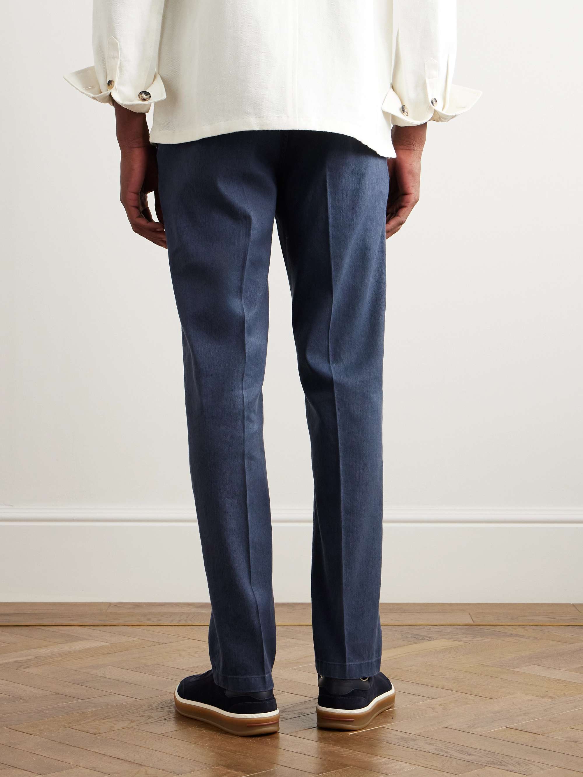 Straight-Leg Linen-Blend Trousers view
