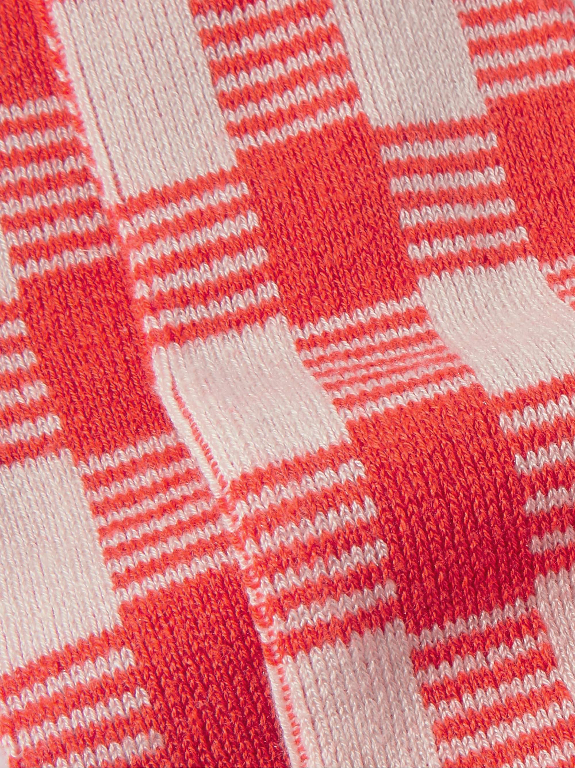 Gingham silk and linen-blend socks view