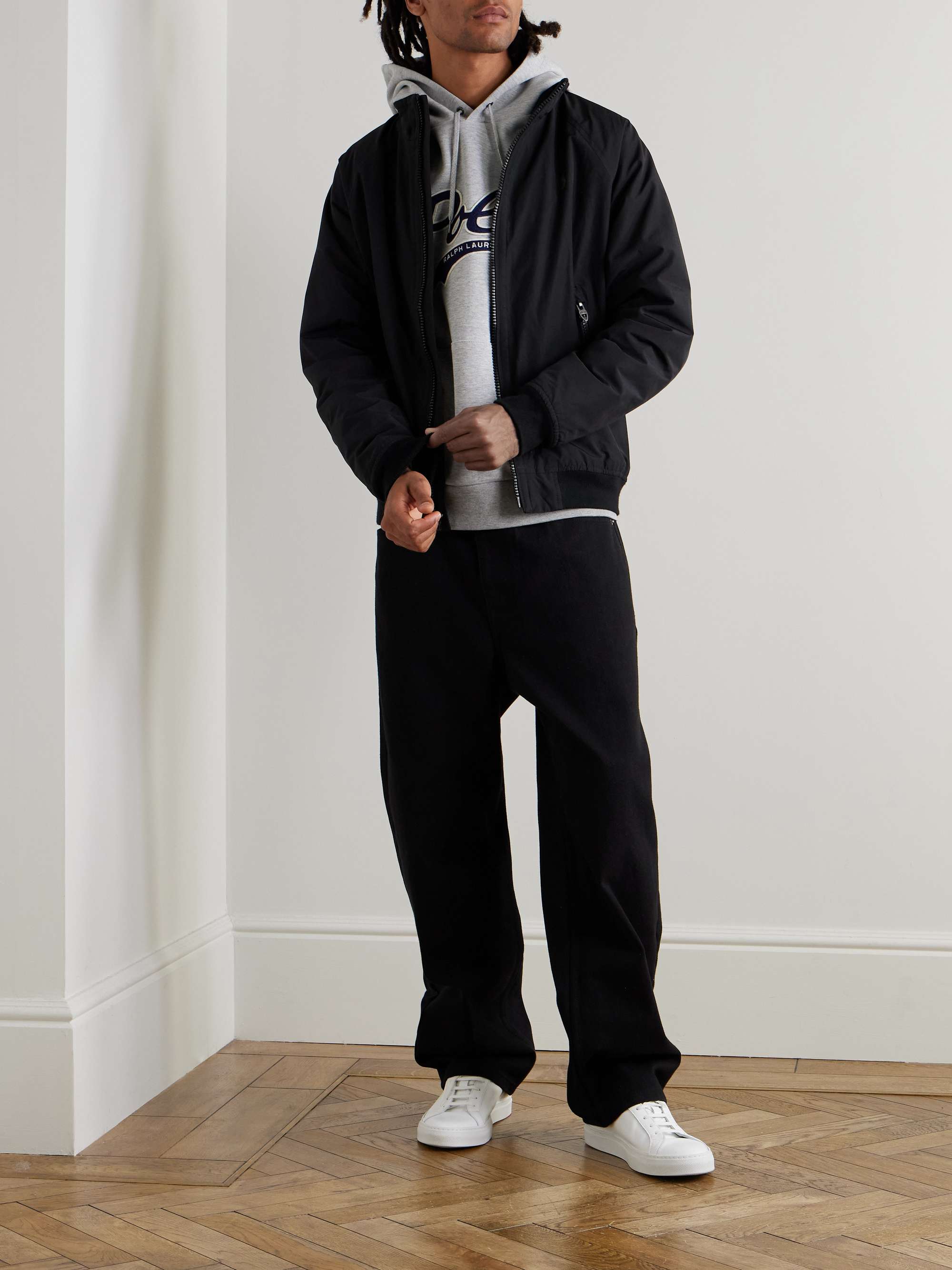 Logo-Embroidered Cotton and Nylon-Blend Bomber Jacket view