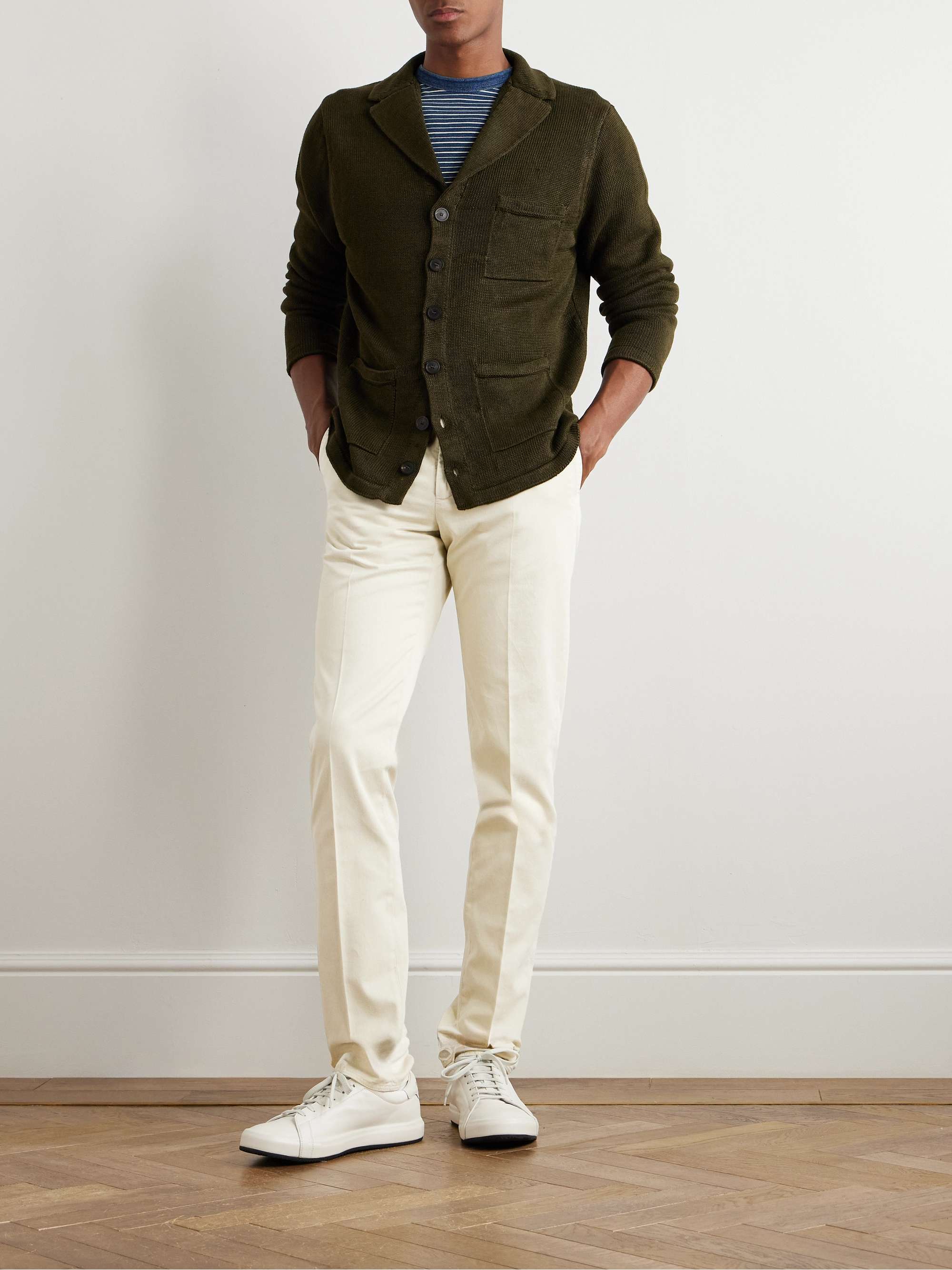 Venezia 1951 Slim-Fit Tapered Garment-Dyed Cotton-Twill Trousers view