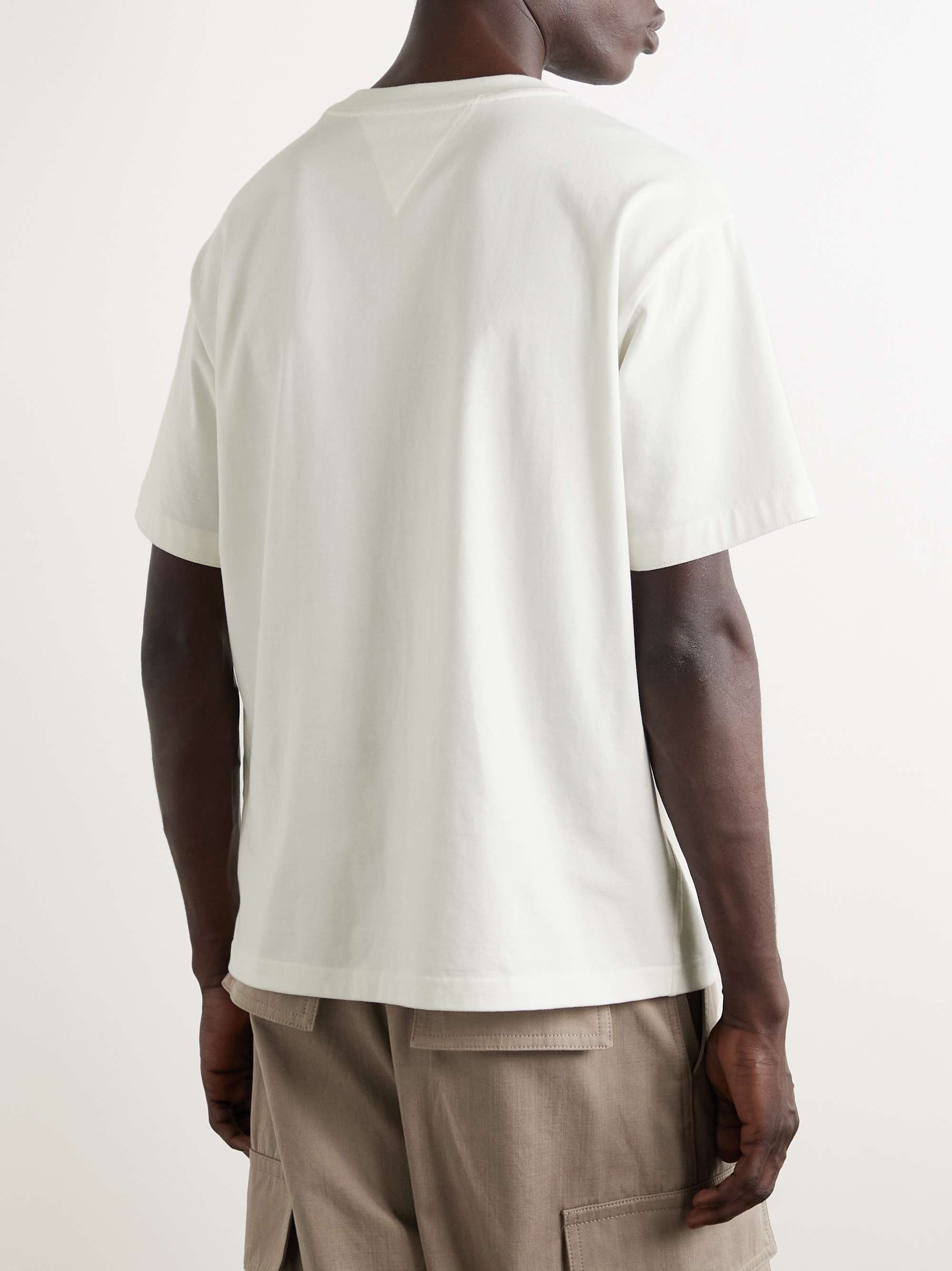 Intrecciato Suede-Trimmed Cotton-Jersey T-Shirt view