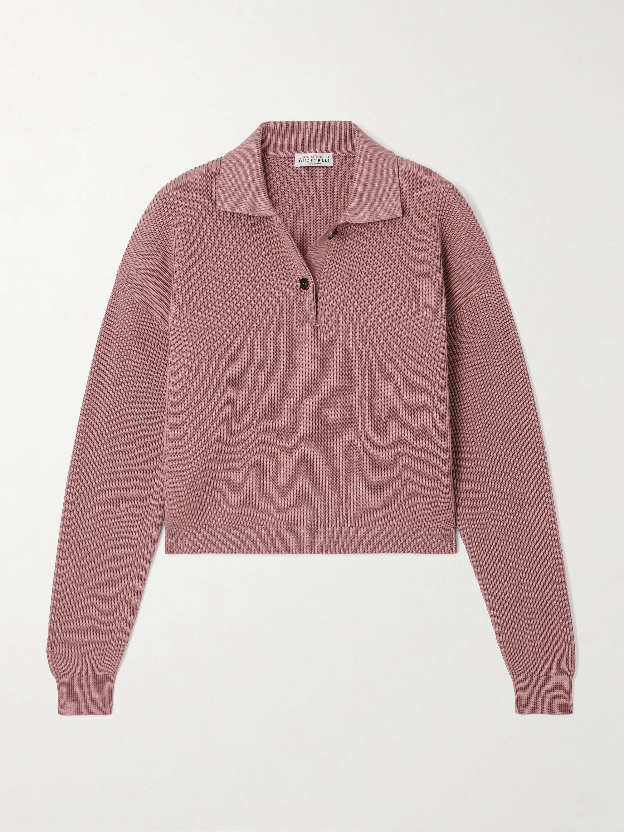 Bead-embellished ribbed cotton sweater hero visual