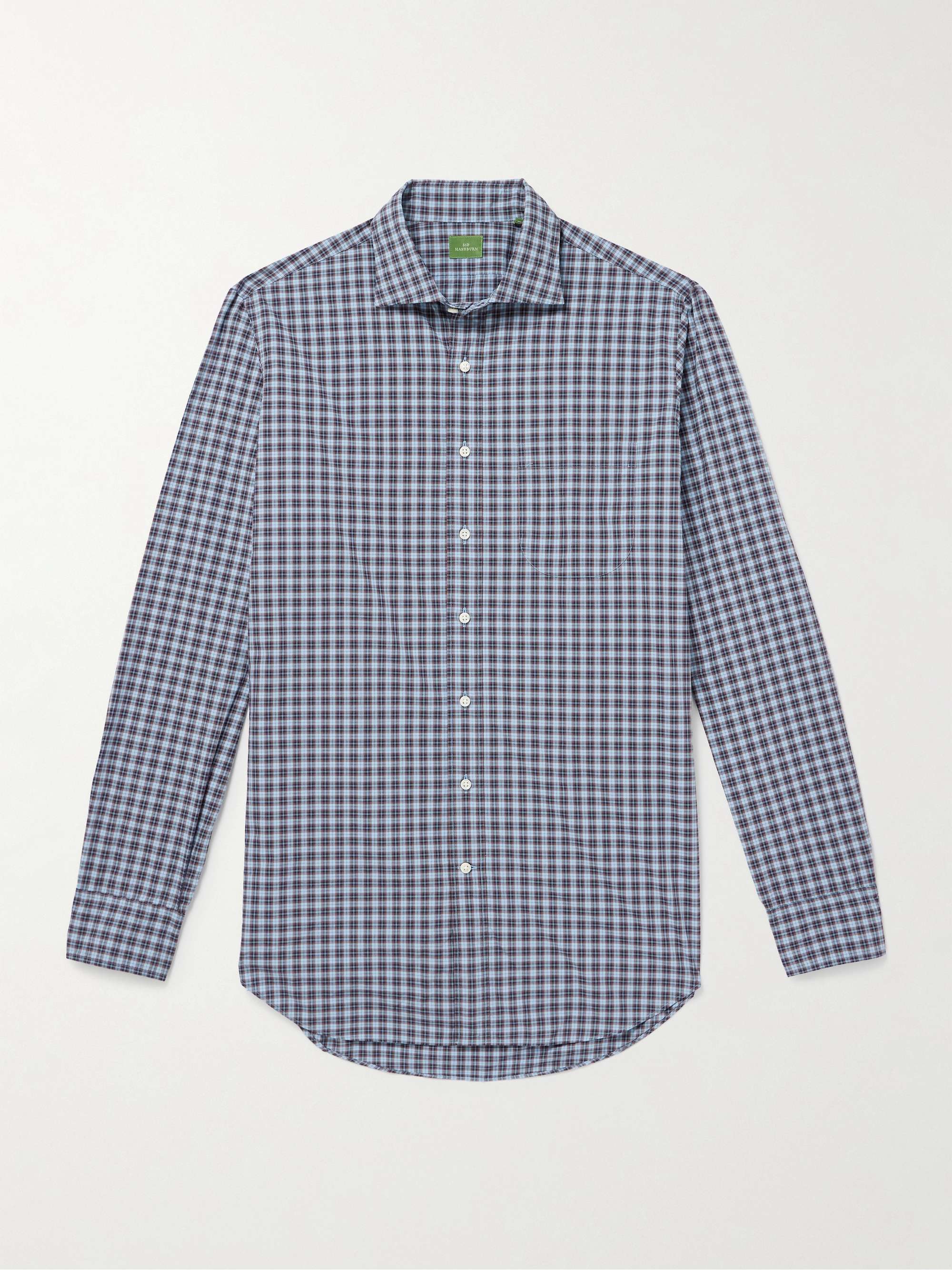 Slim-Fit Checked Cotton-Poplin Shirt hero visual