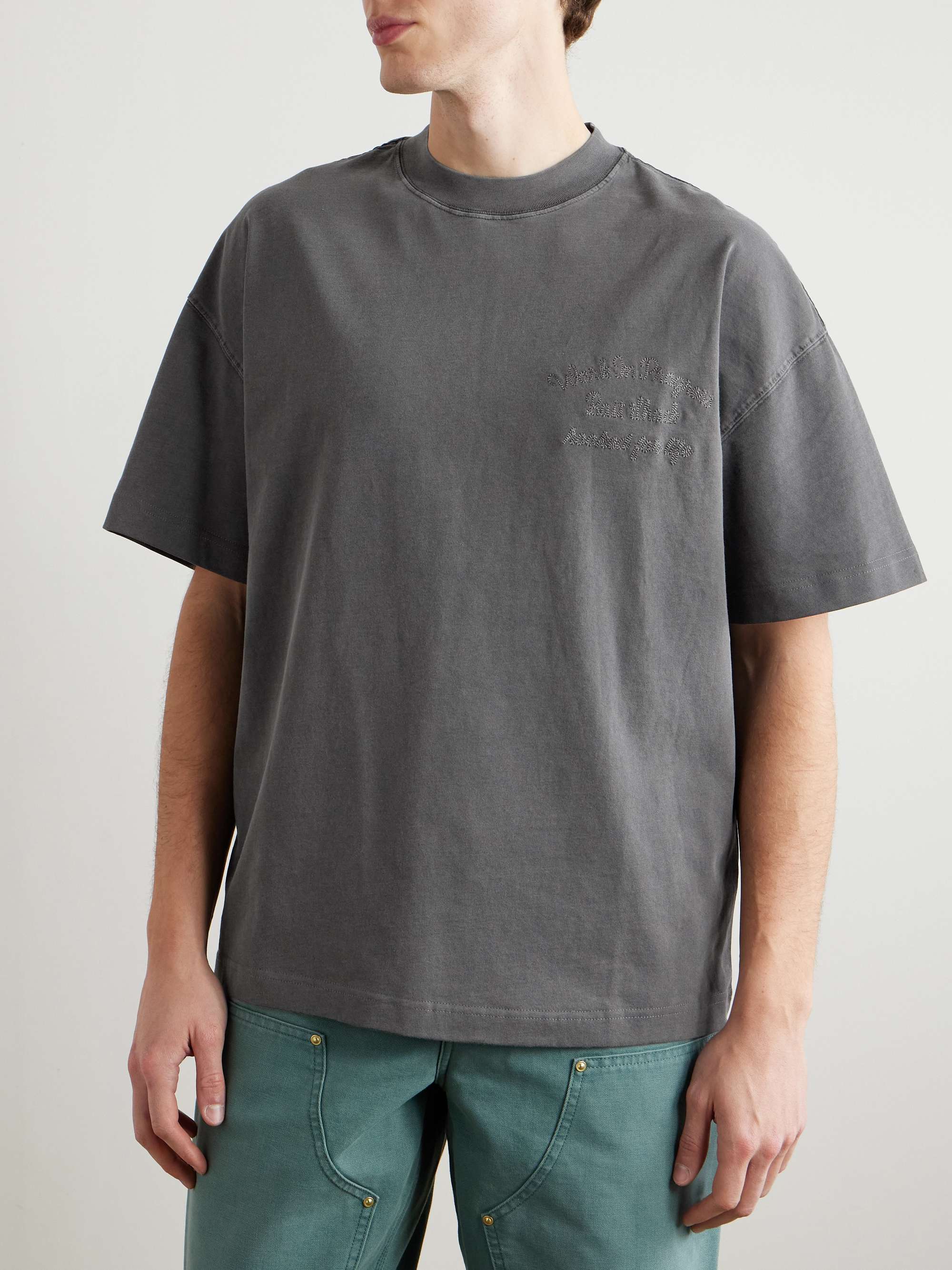 Bait Shack Embroidered Printed Organic Cotton-Jersey T-Shirt view