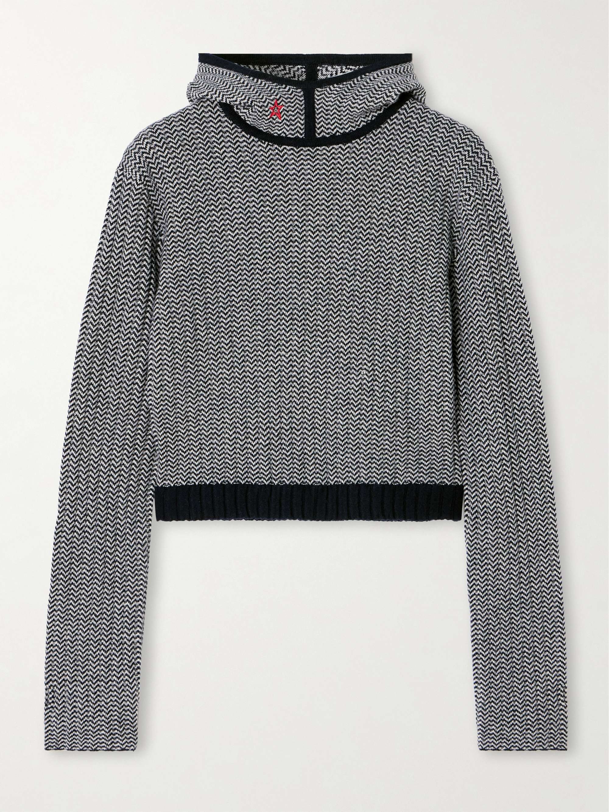 Jazzy jacquard-knit wool and cashmere-blend hoodie hero visual