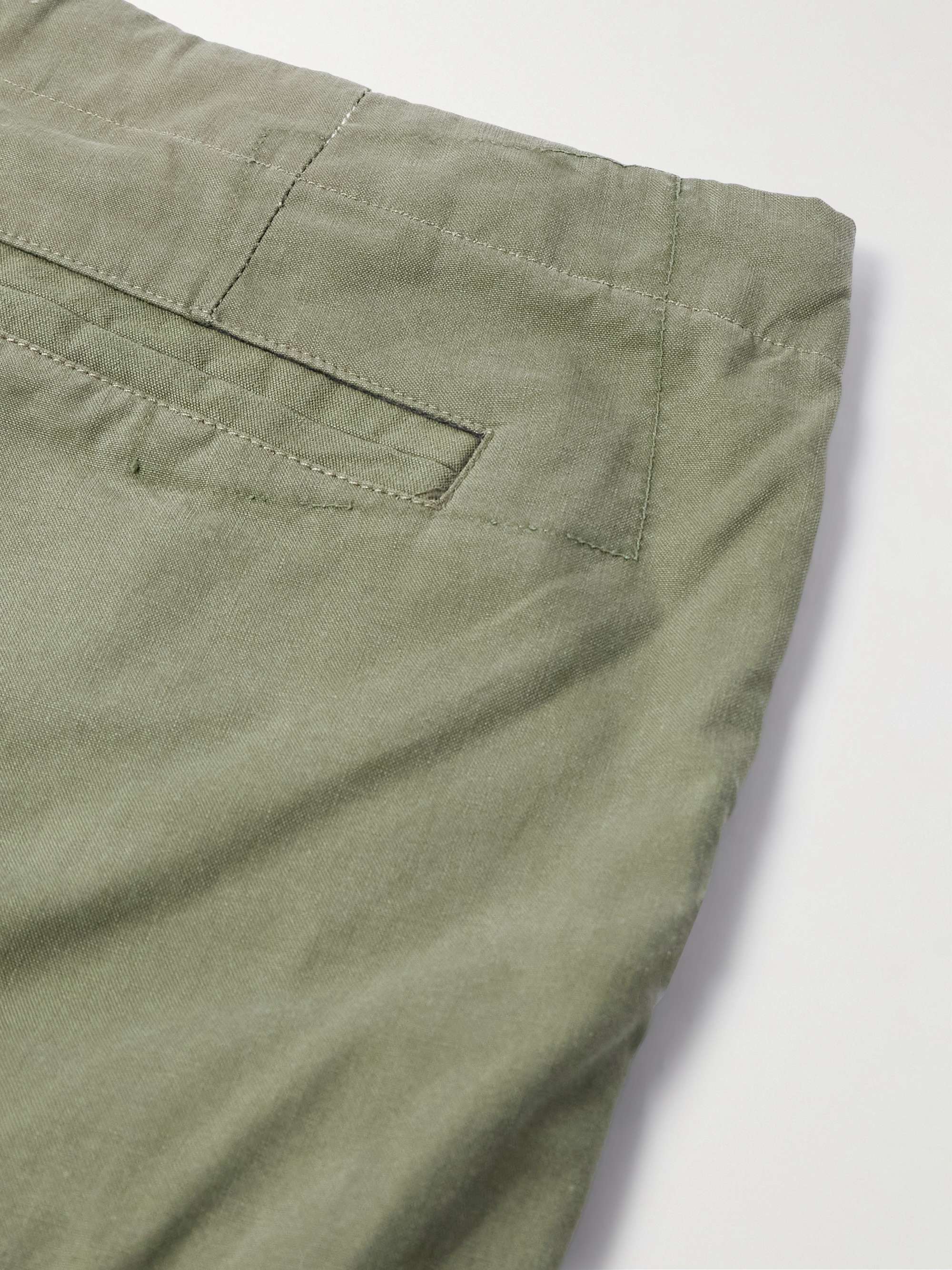 Wide-Leg Patchwork Cotton-Canvas Drawstring Cargo Trousers view