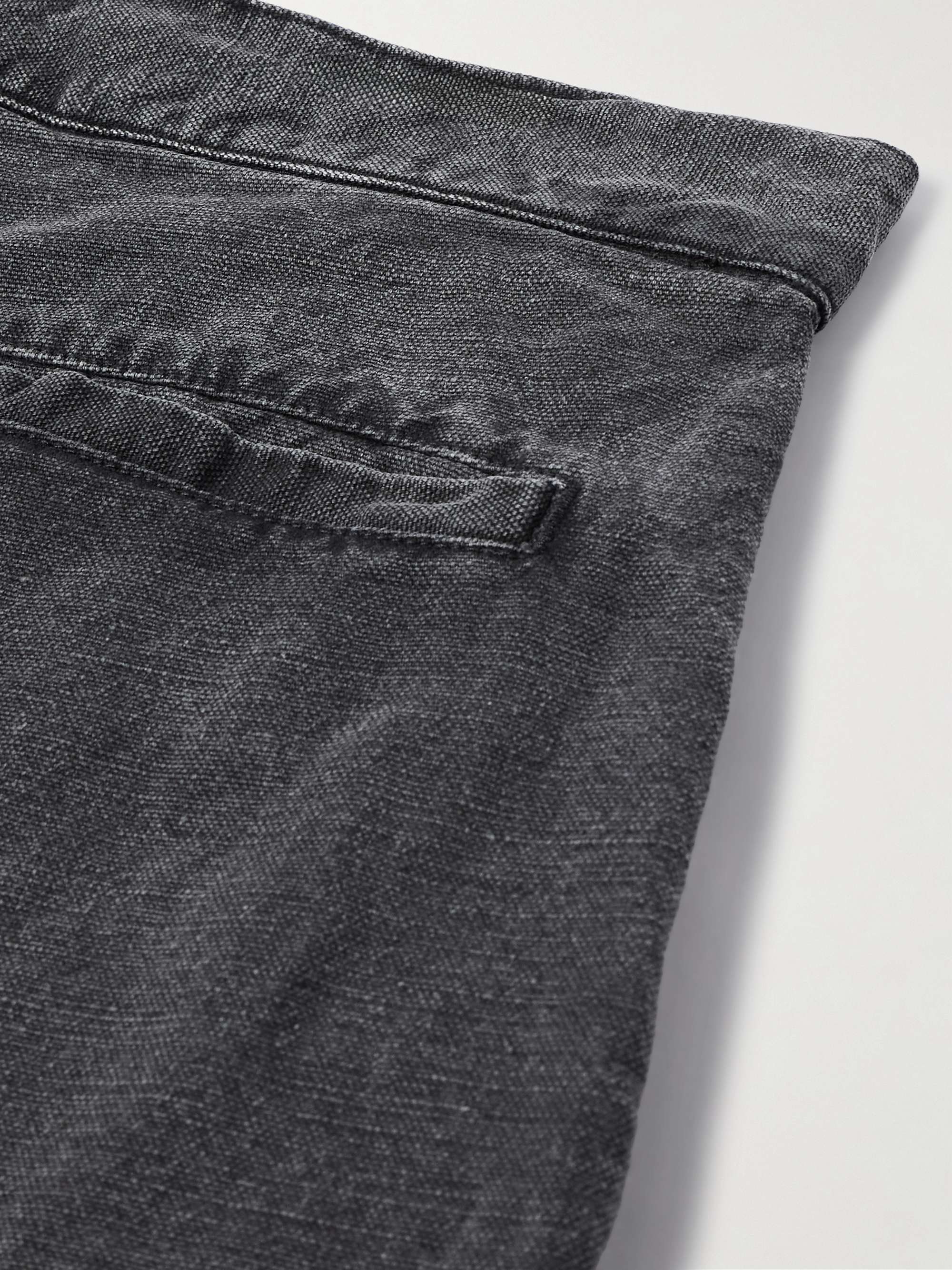 Stern Straight-Leg Belted Cotton and Linen-Blend Canvas Trousers view