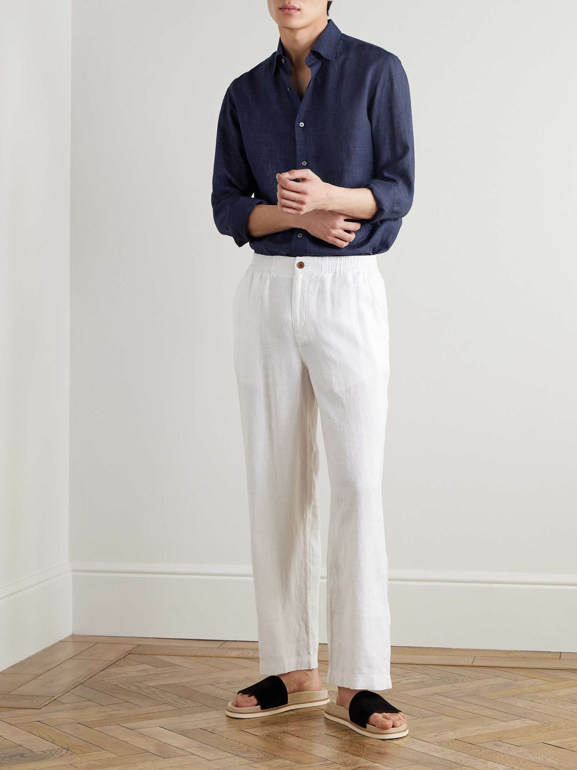 Button-Down Collar Linen Shirt view