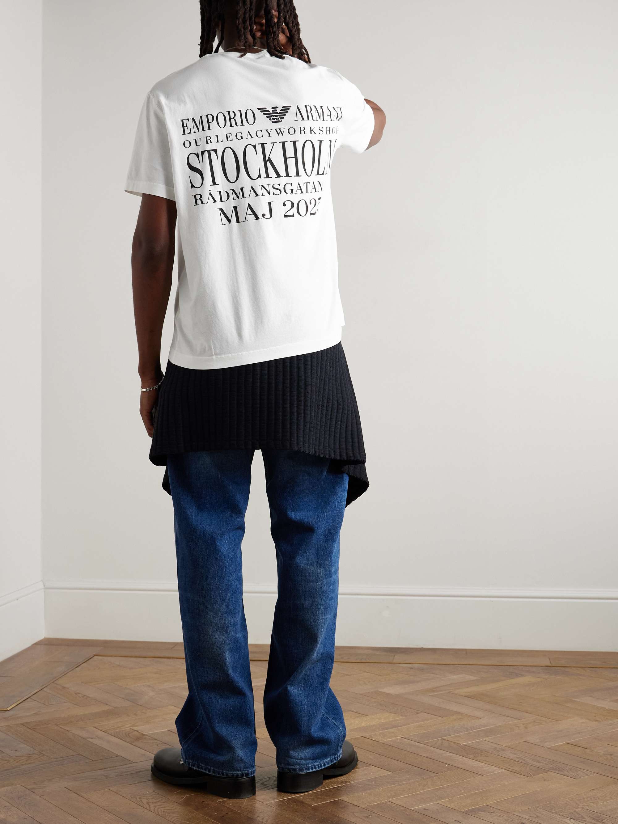 + Emporio Armani Logo-Print Cotton-Jersey T-Shirt view