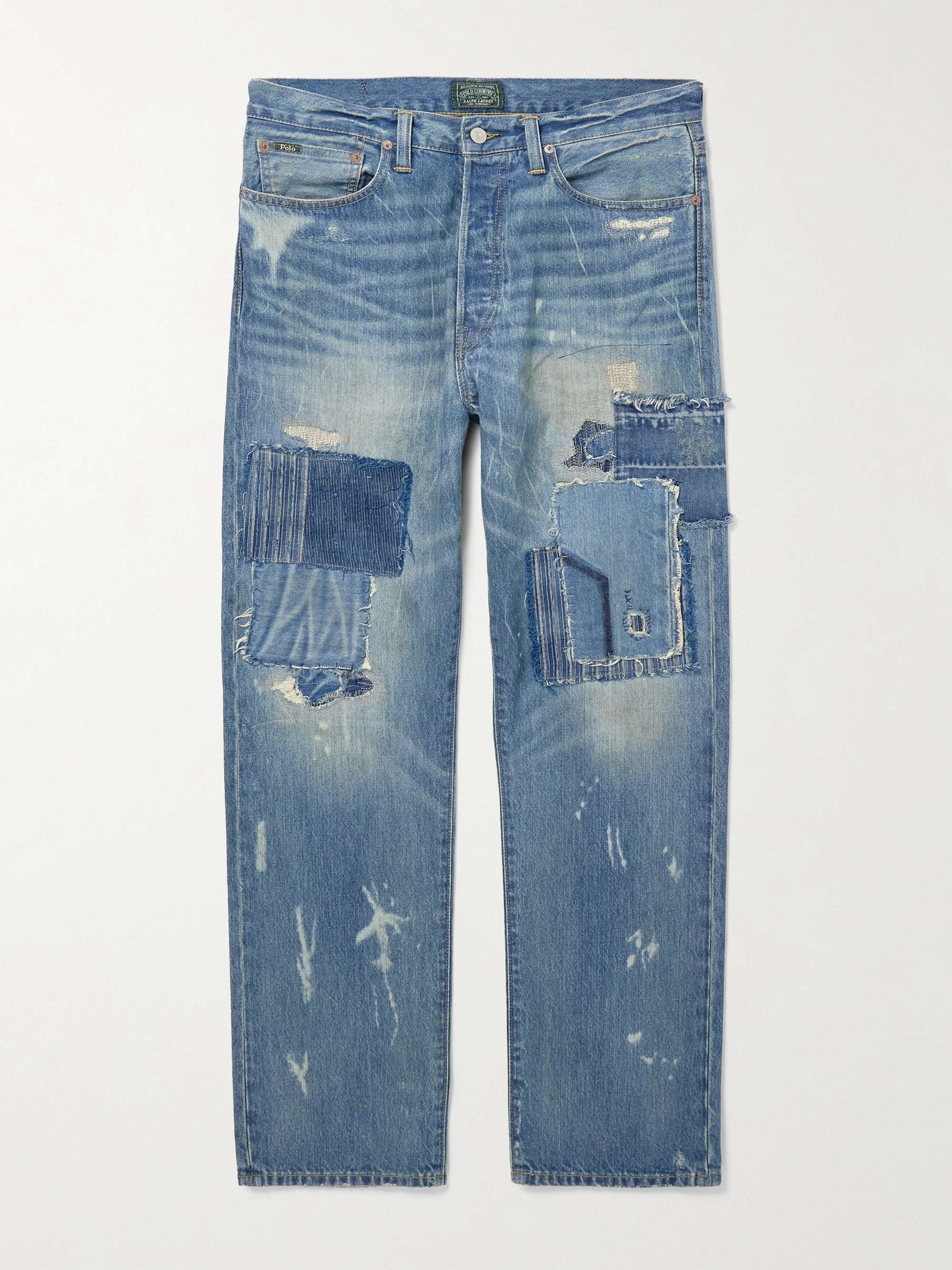 Polo Country Straight-Leg Distressed Patchwork Jeans hero visual