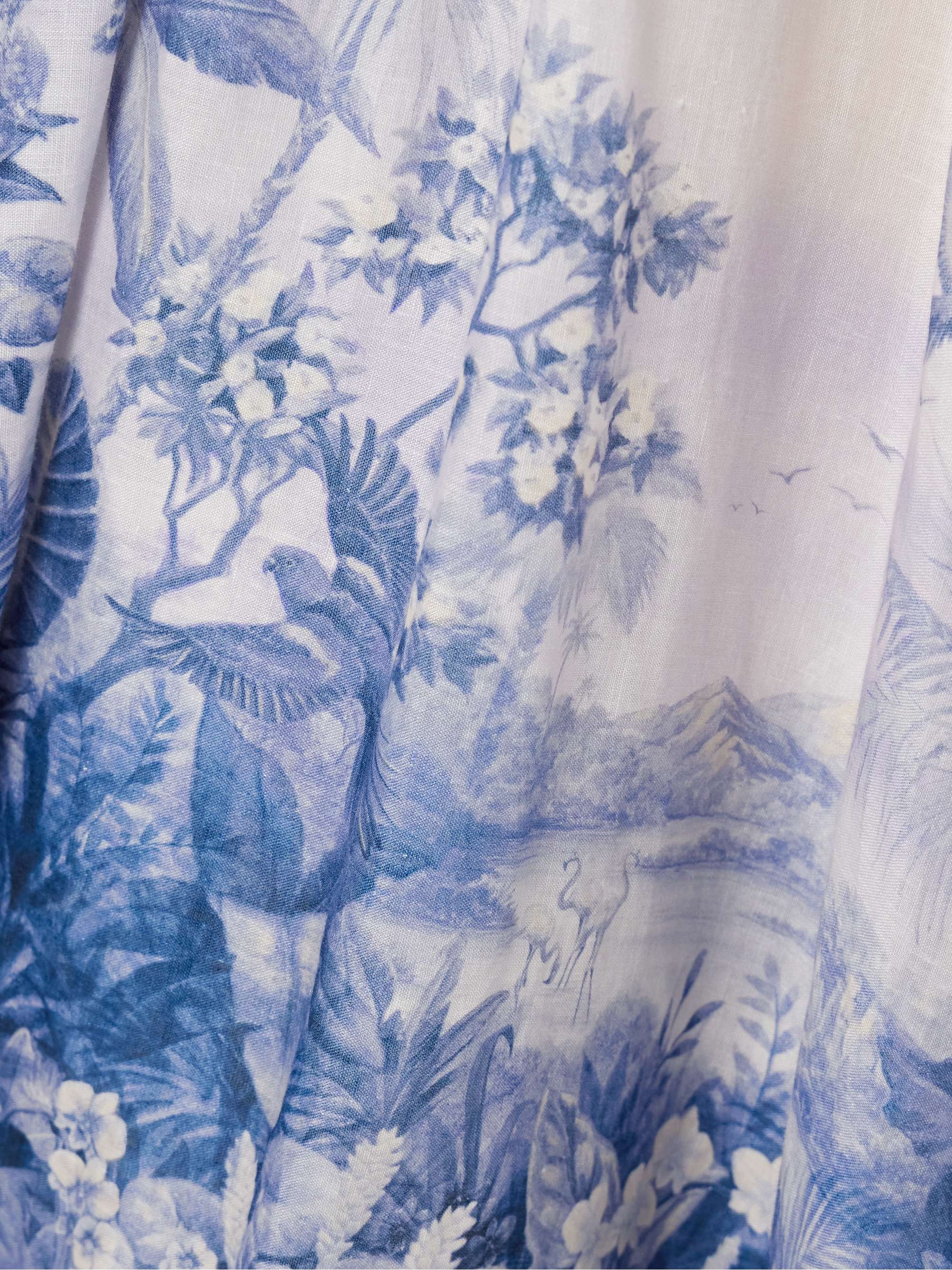 Wylie shirred printed linen midi dress view