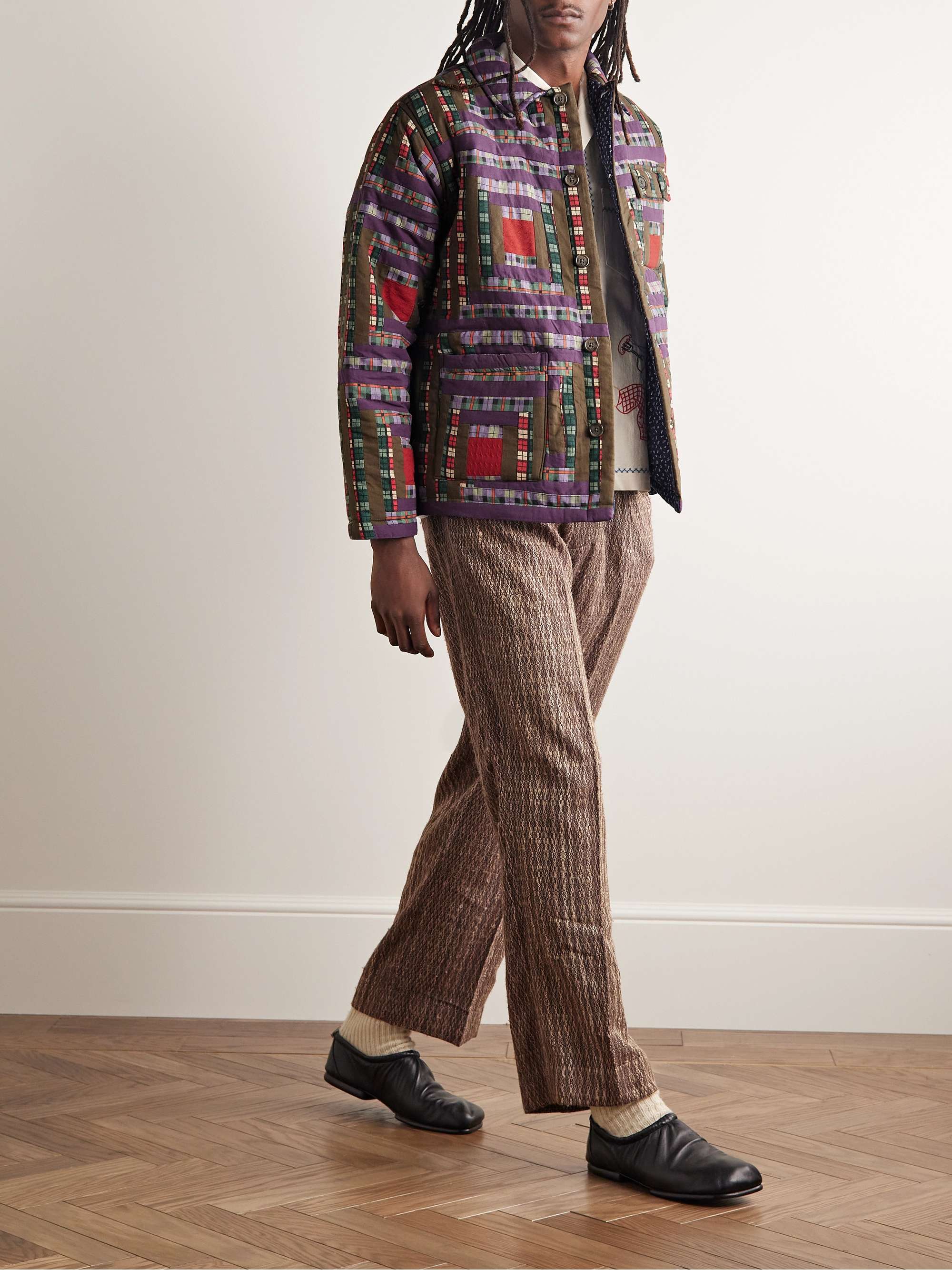 Log Cabin Patchwork Checked Cotton Jacket view
