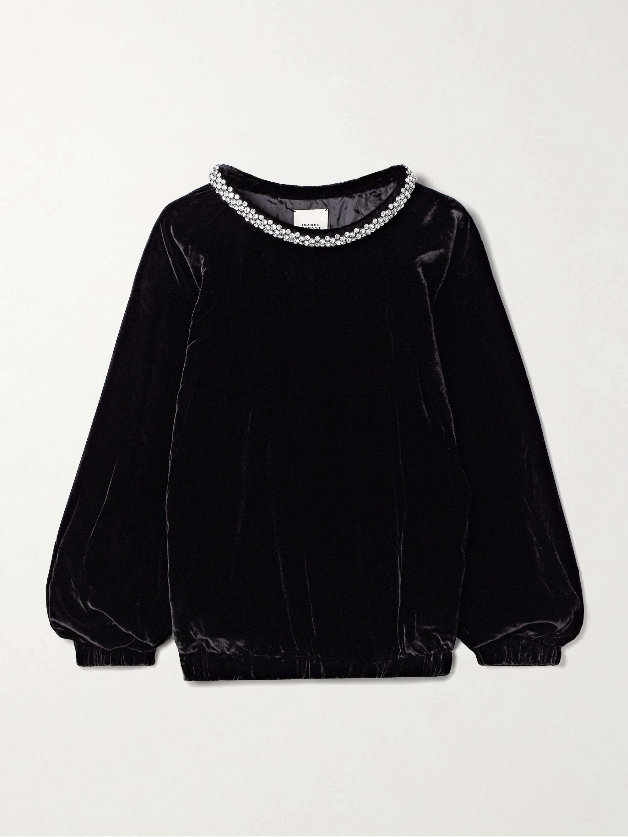 Bertina crystal-embellished velvet top hero visual