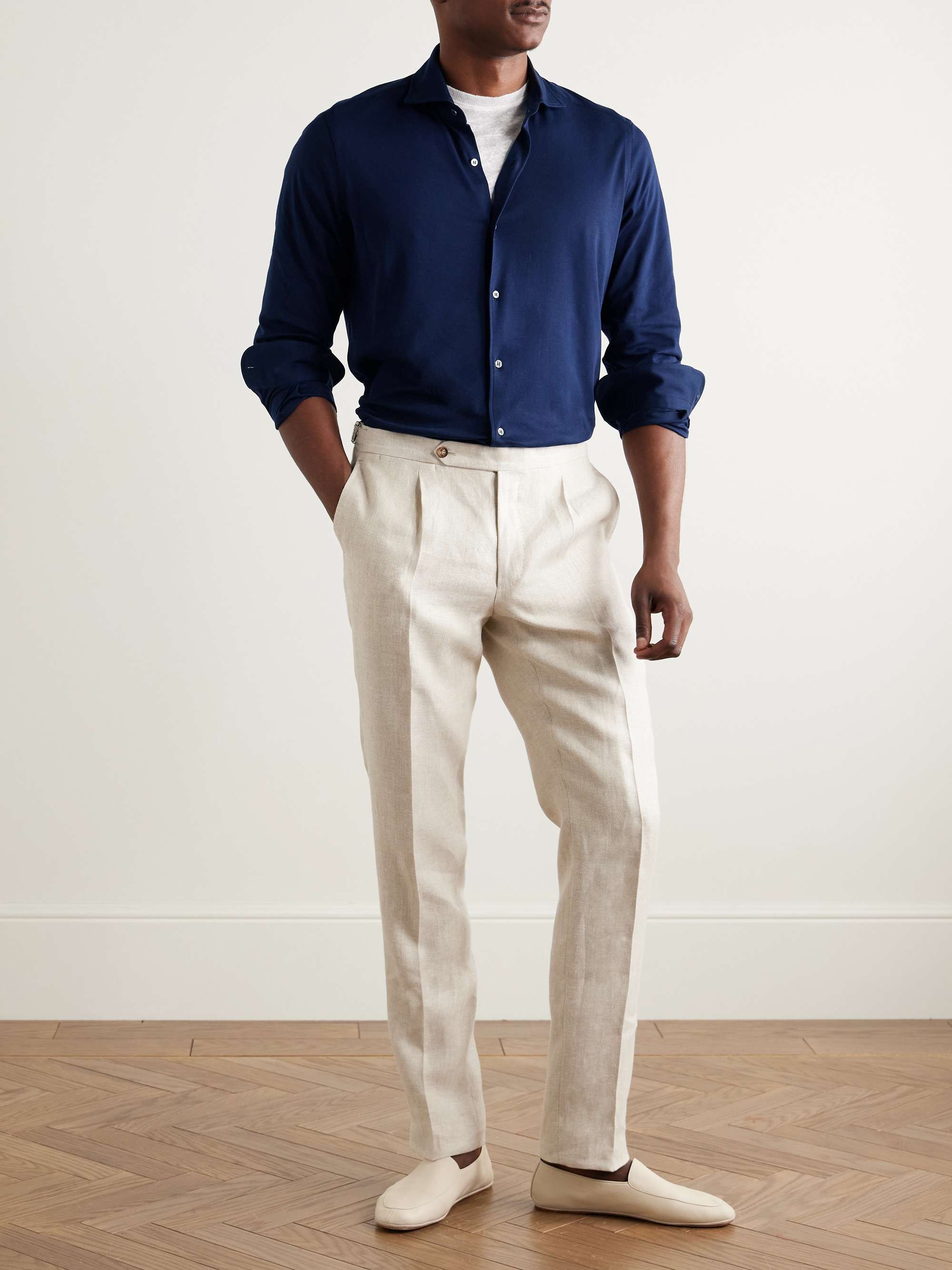 Andrew Slim-Fit Cotton-Jersey Shirt view