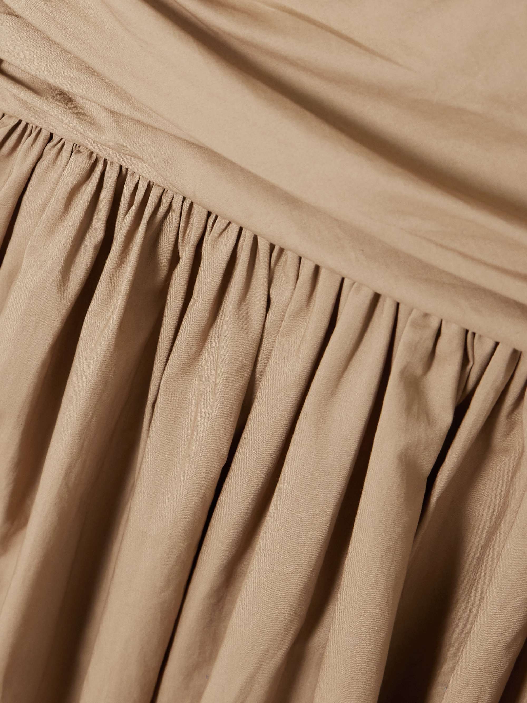 Gathered organic cotton-poplin halterneck maxi dress view