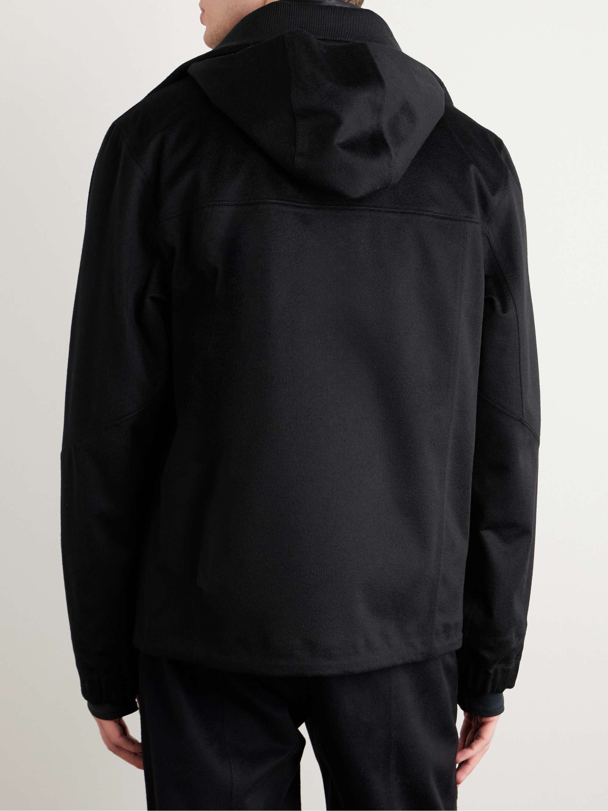 Convertible Leather-Trimmed Cashmere Down Hooded Ski Jacket view