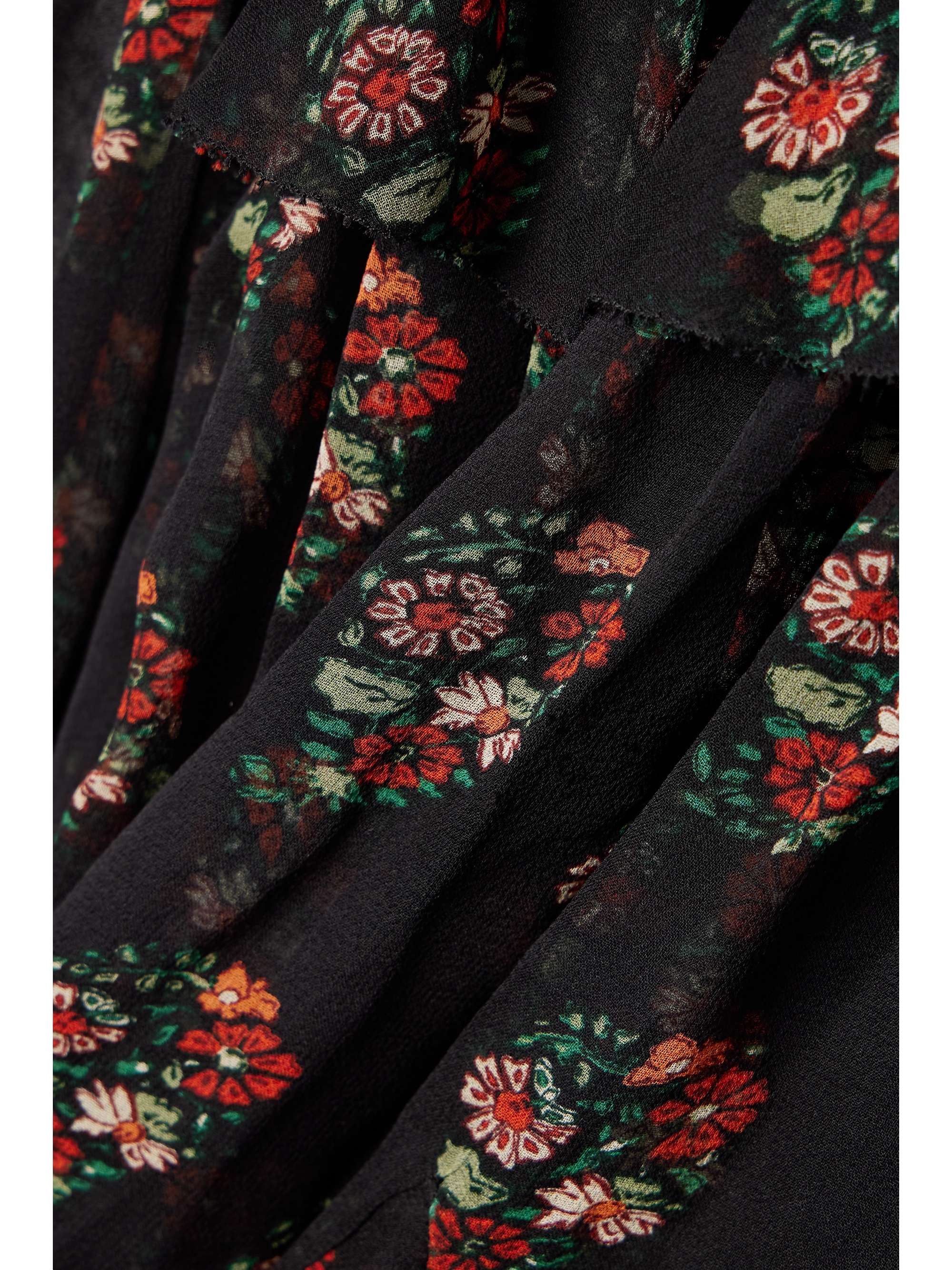 Alette ruffled tiered floral-print silk-georgette mini dress view