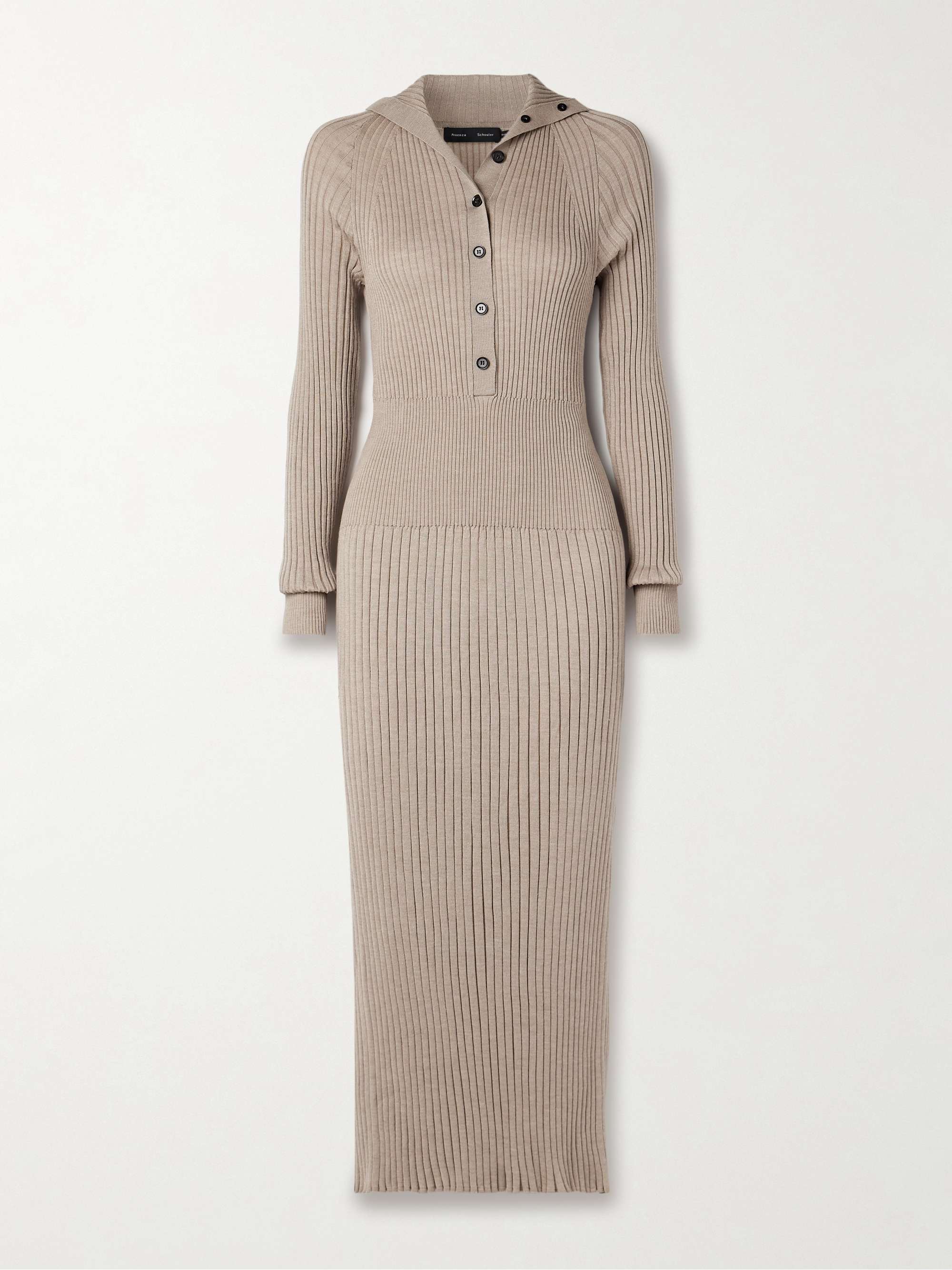 Maeve ribbed merino wool and silk-blend midi dress hero visual