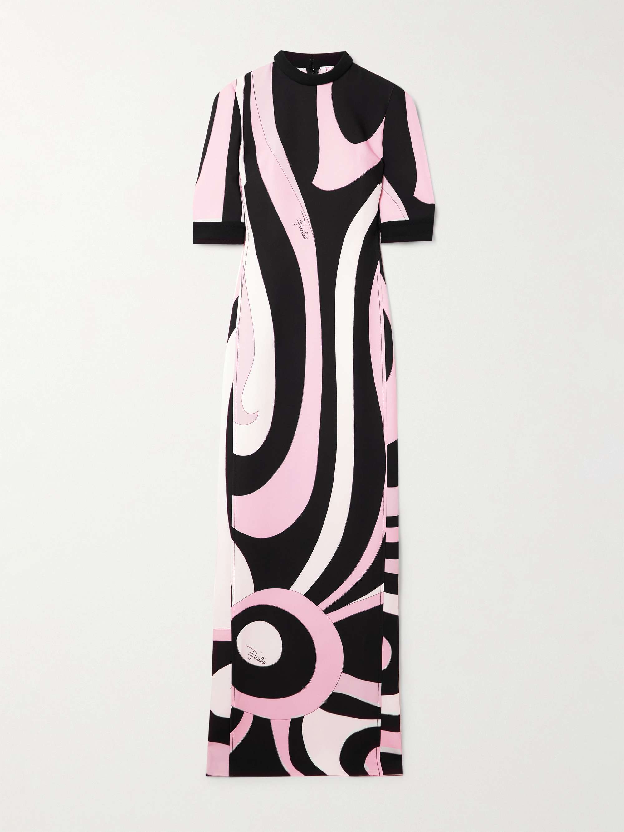 Printed crepe maxi dress hero visual
