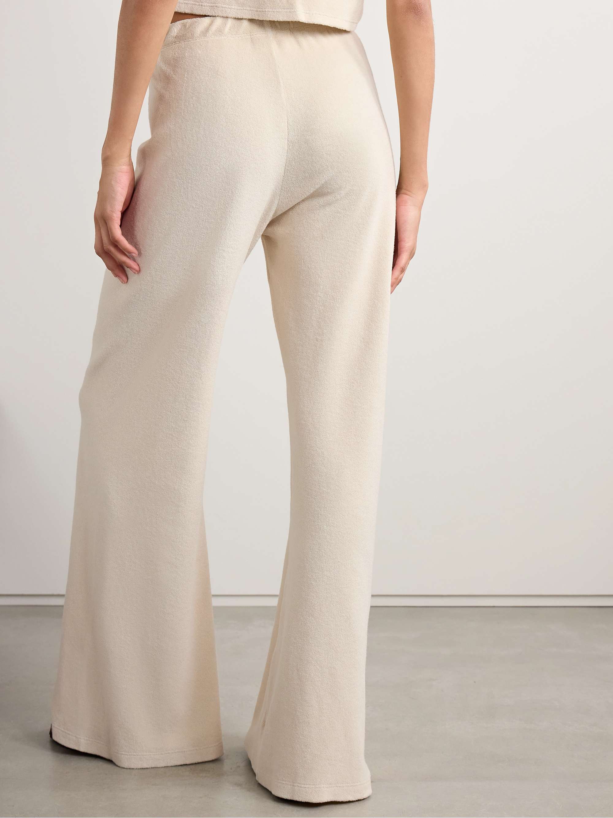 Zephyra cotton-blend terry flared track pants view