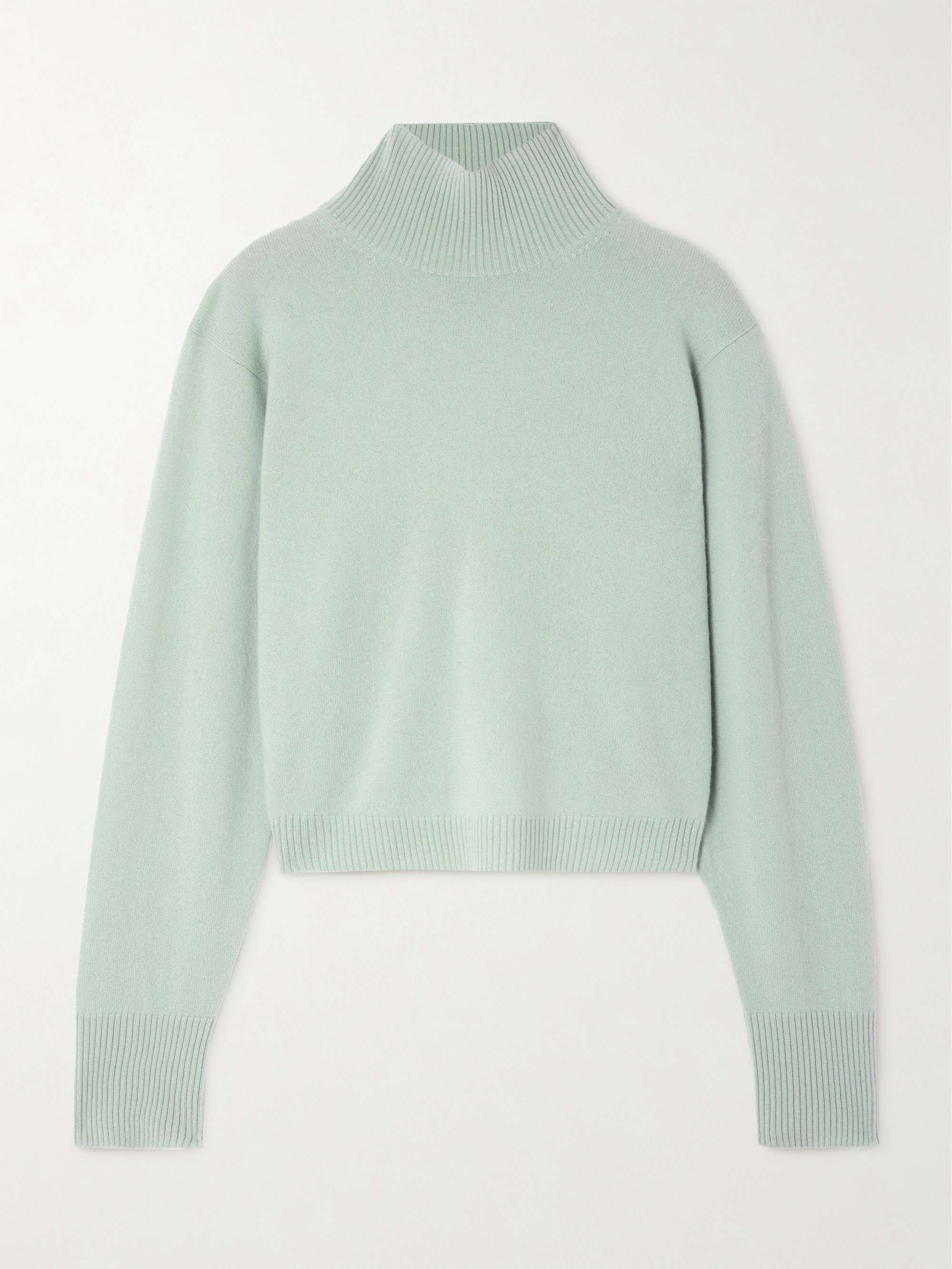 Vail organic cashmere turtleneck sweater hero visual