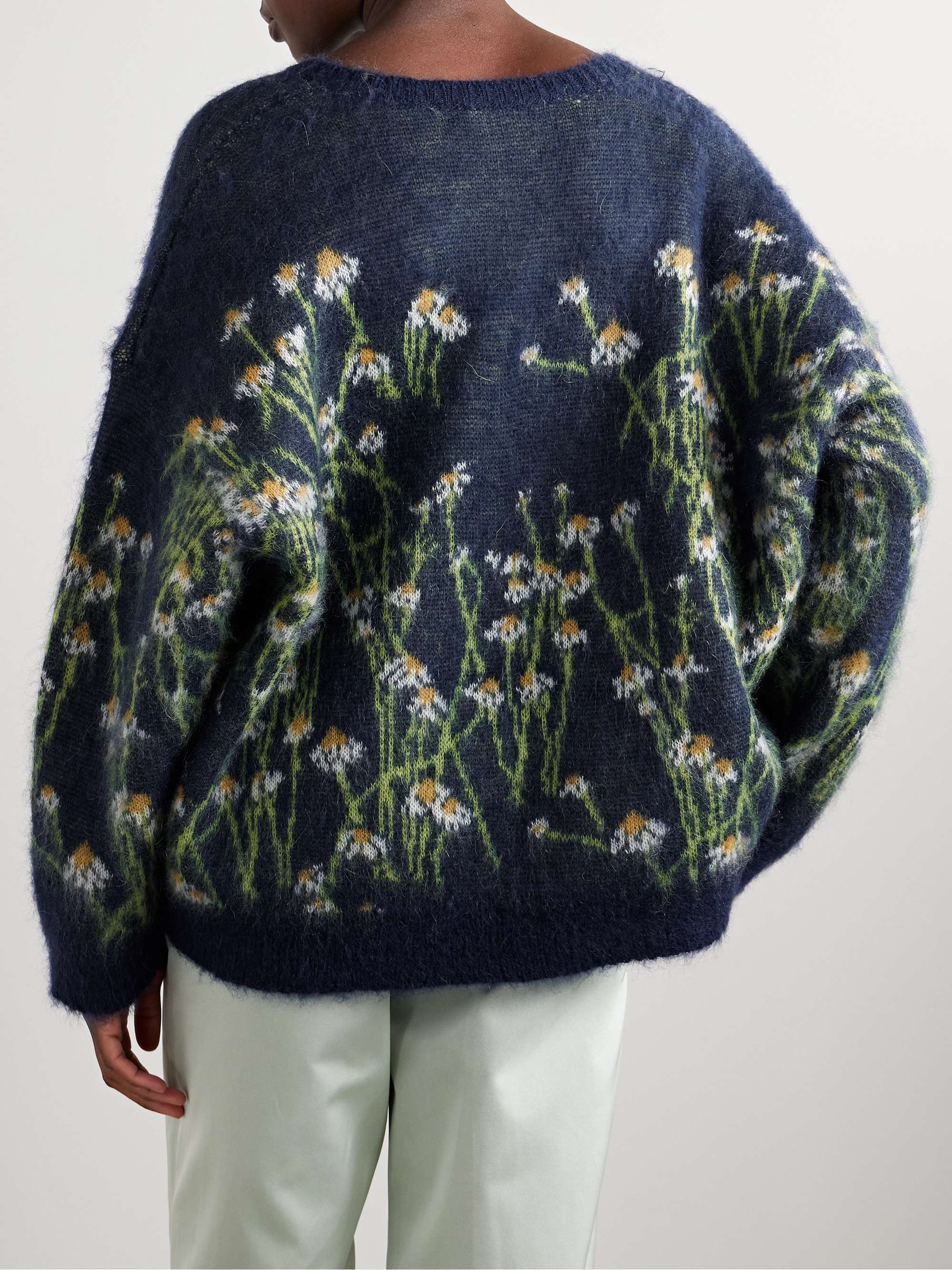 Lala jacquard-knit mohair-blend sweater view