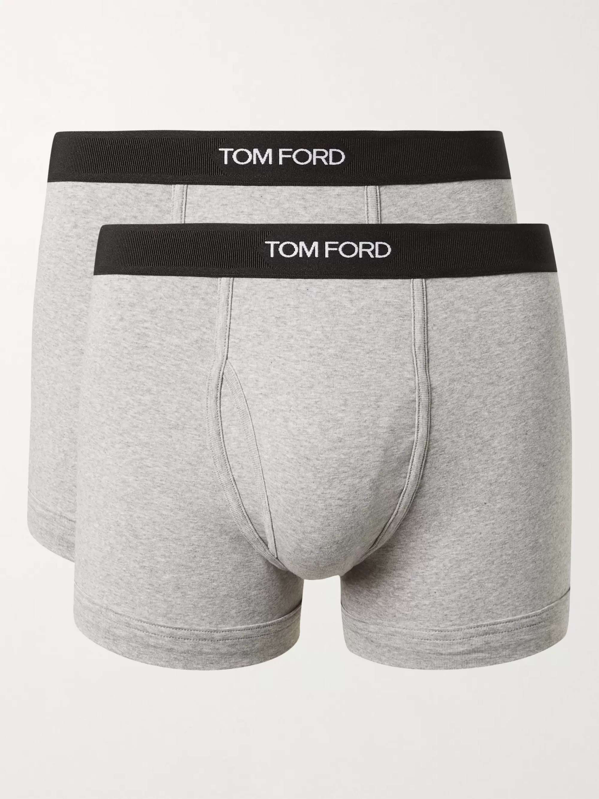 Two-Pack Mélange Stretch-Cotton Boxer Briefs hero visual