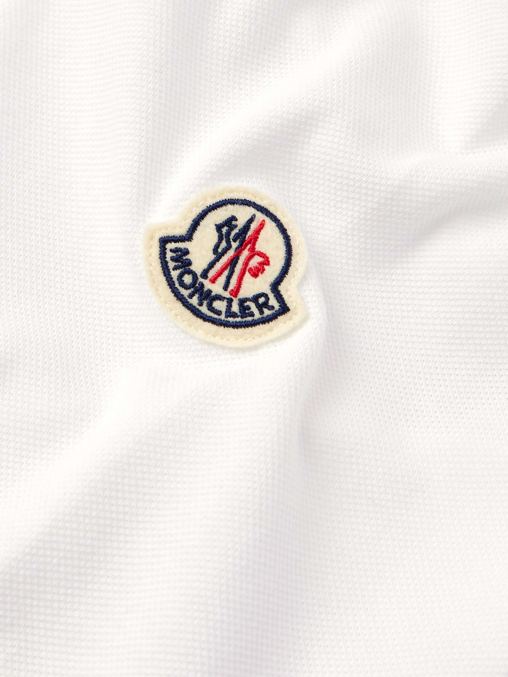 Logo-Appliquéd Grosgrain-Trimmed Cotton-Piqué Polo Shirt view