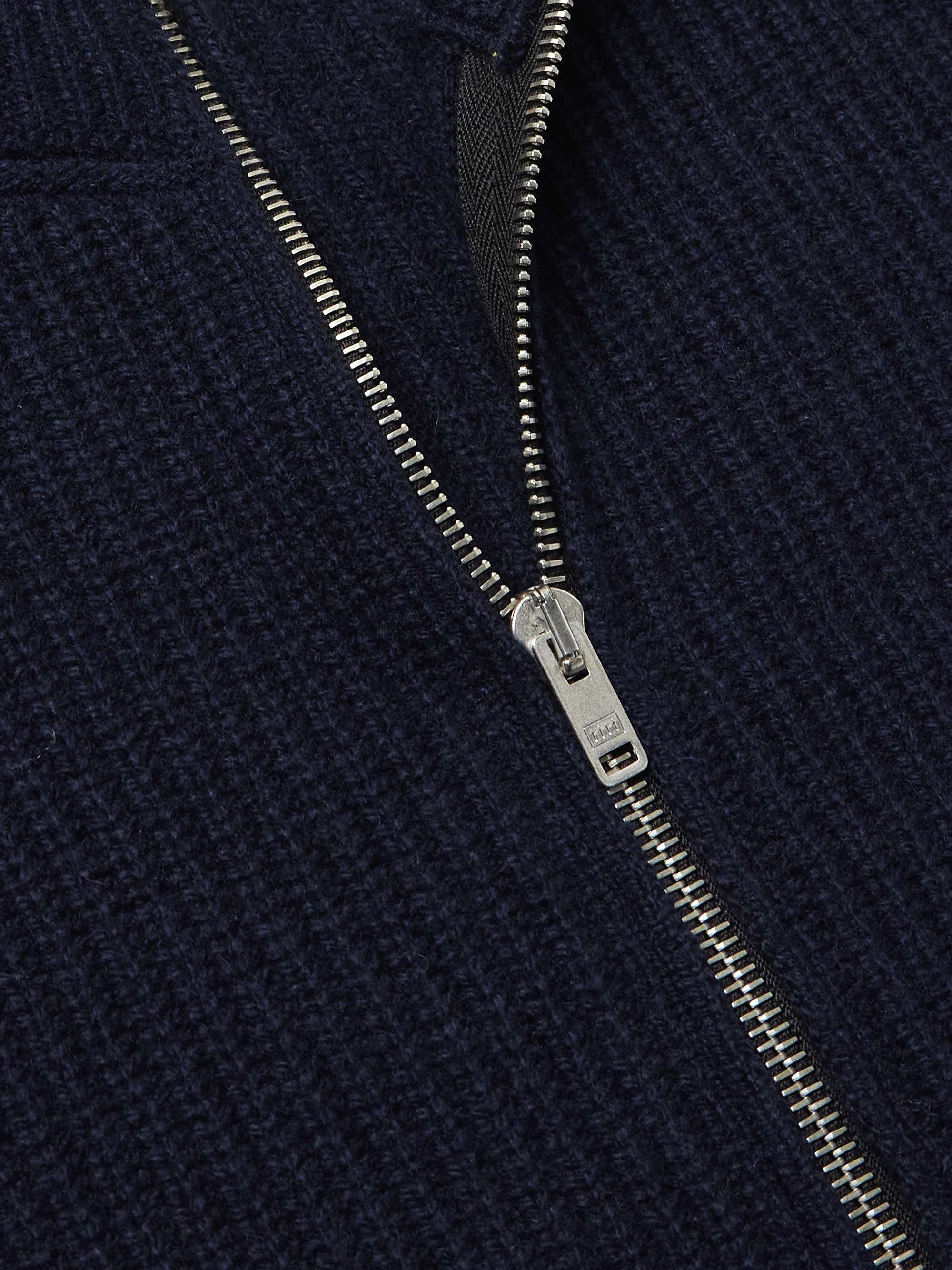 Ribbed Recycled-Cashmere and Merino Wool-Bland Zip-Up Cardigan view