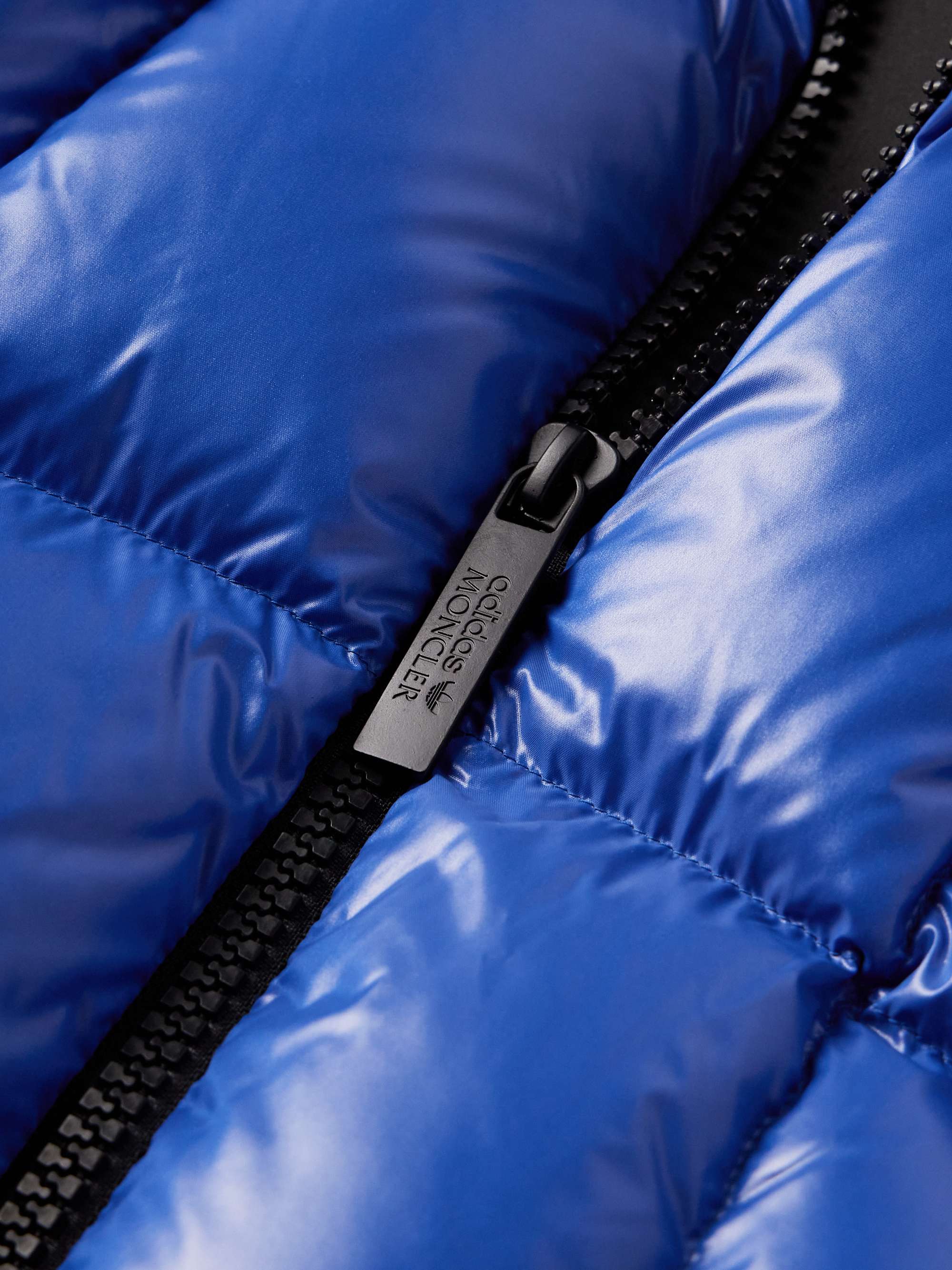 + adidas Originals Beiser Tech Jersey-Trimmed Quilted Glossed-Shell Hooded Down Jacket view