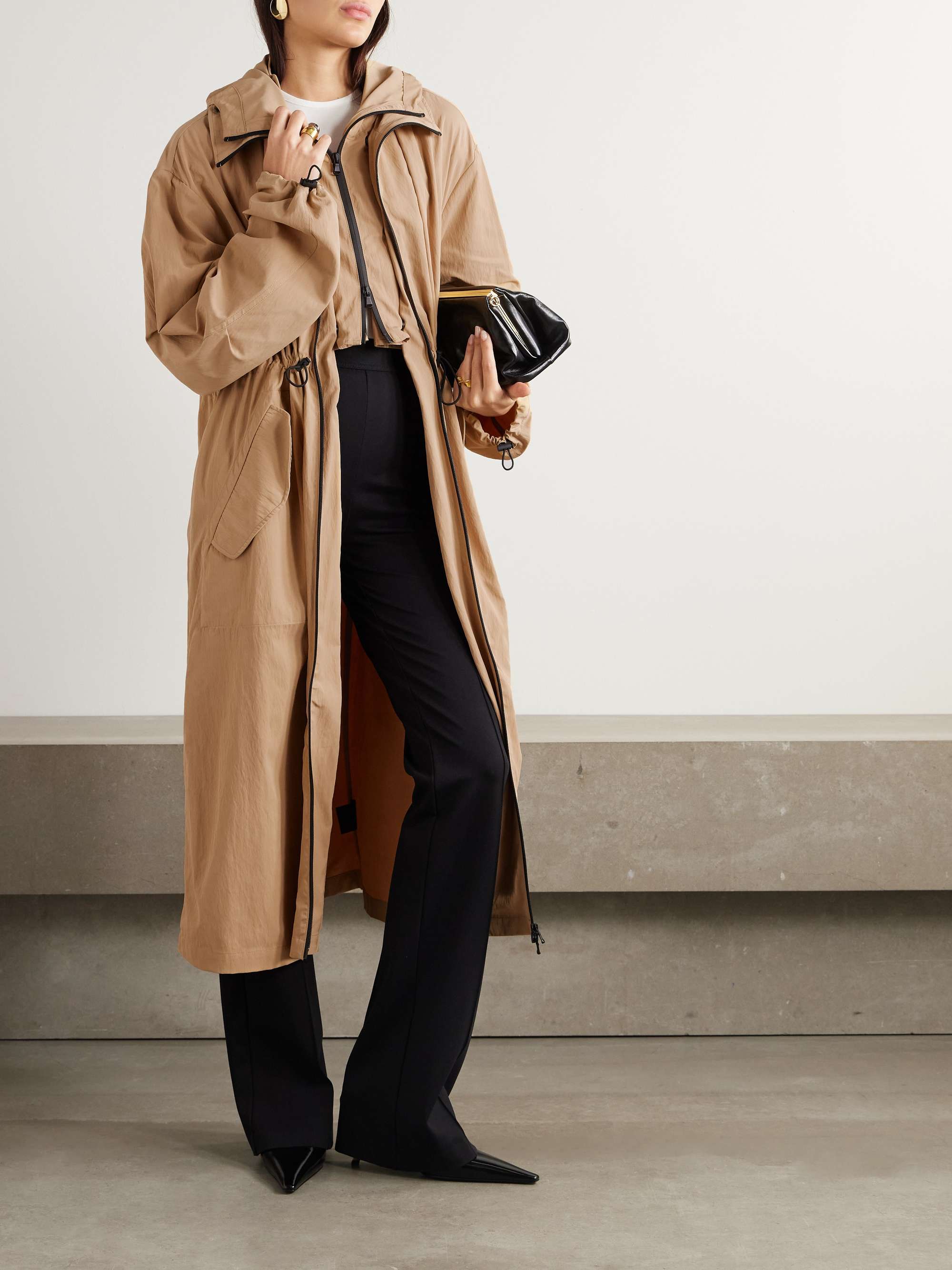 + RHW hooded layered shell parka view