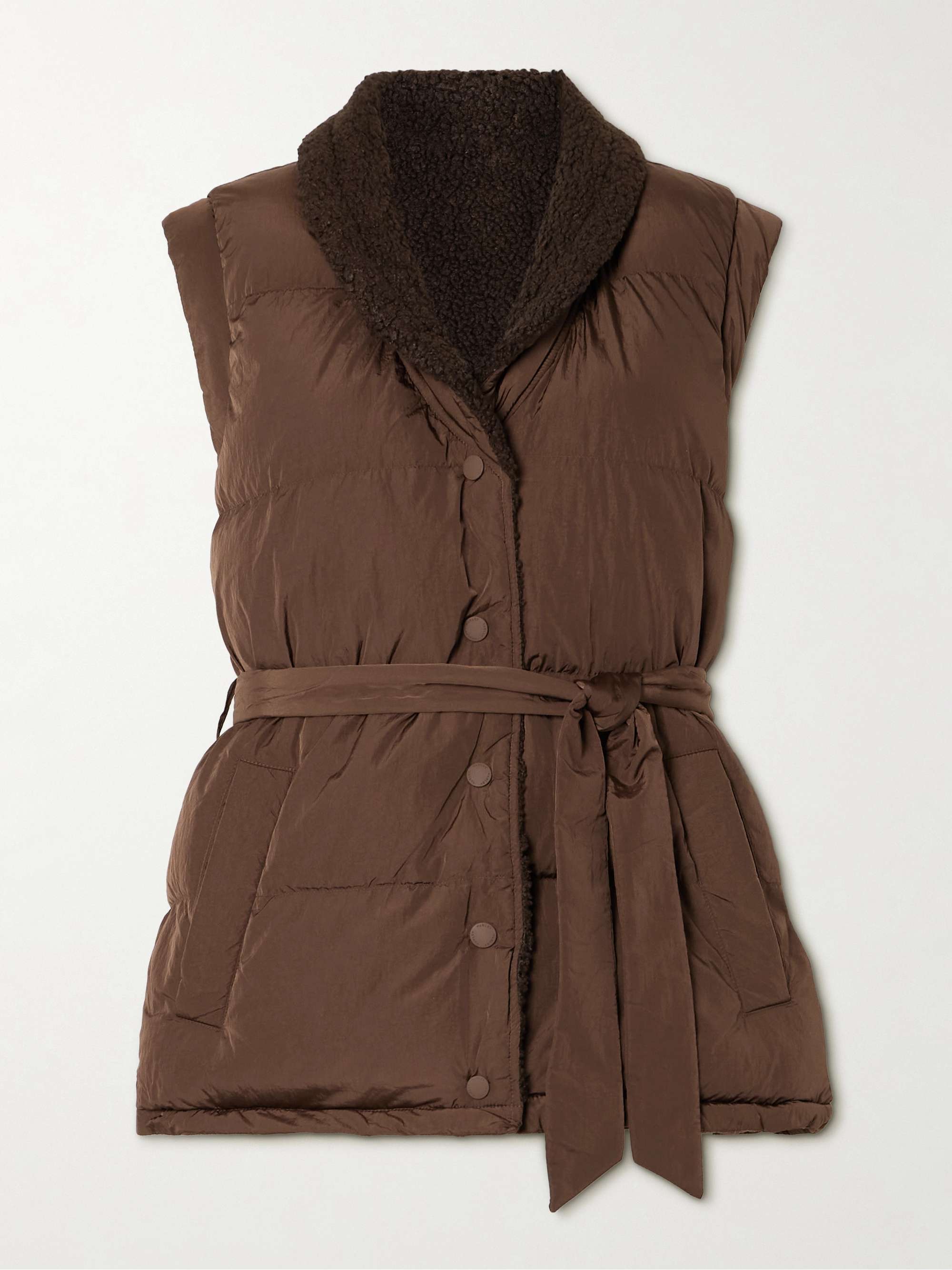 lanville belted reversible bouclé and quilted shell vest hero visual