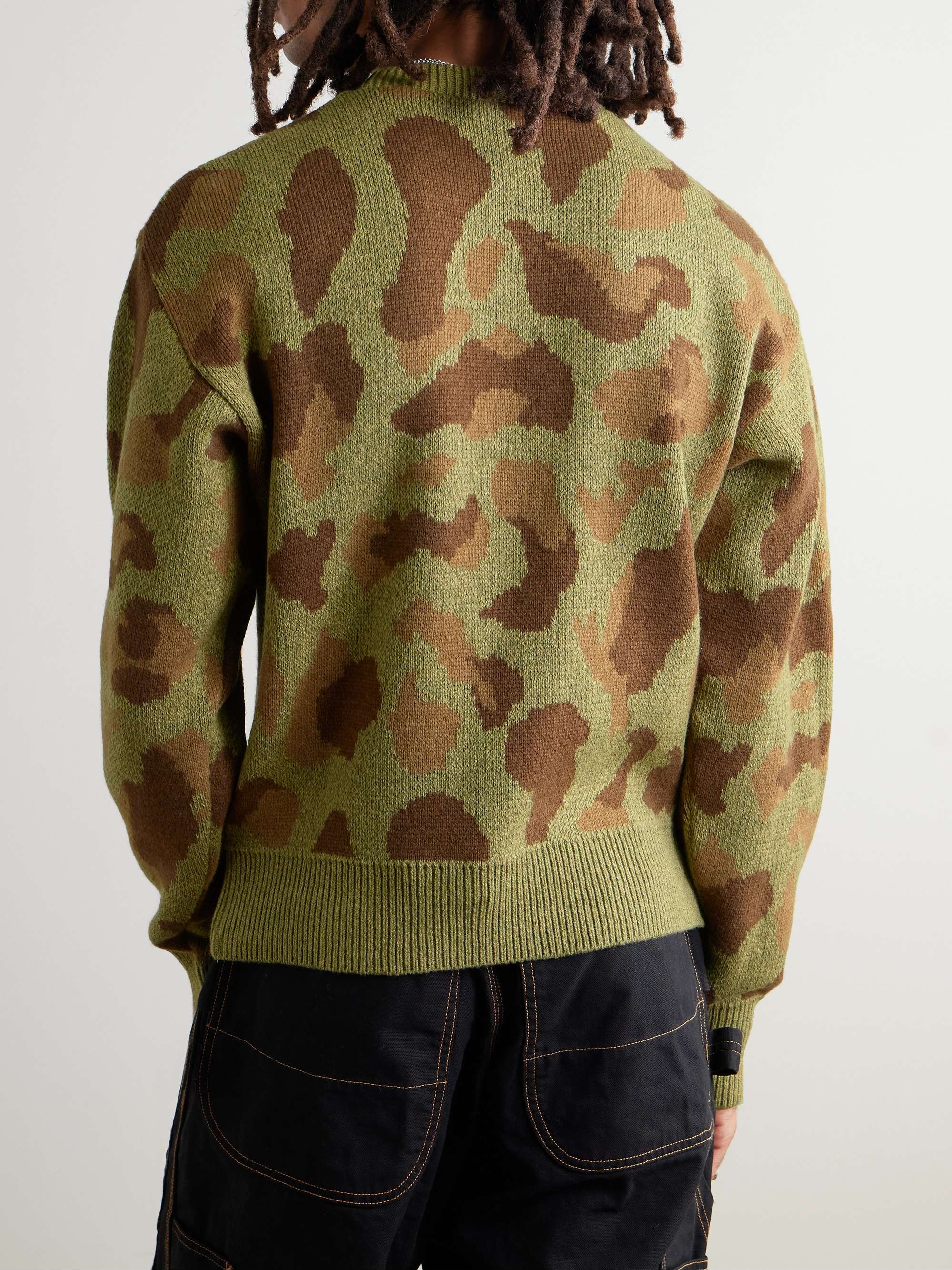 Camouflage-Print Jacquard-Knit Sweater view