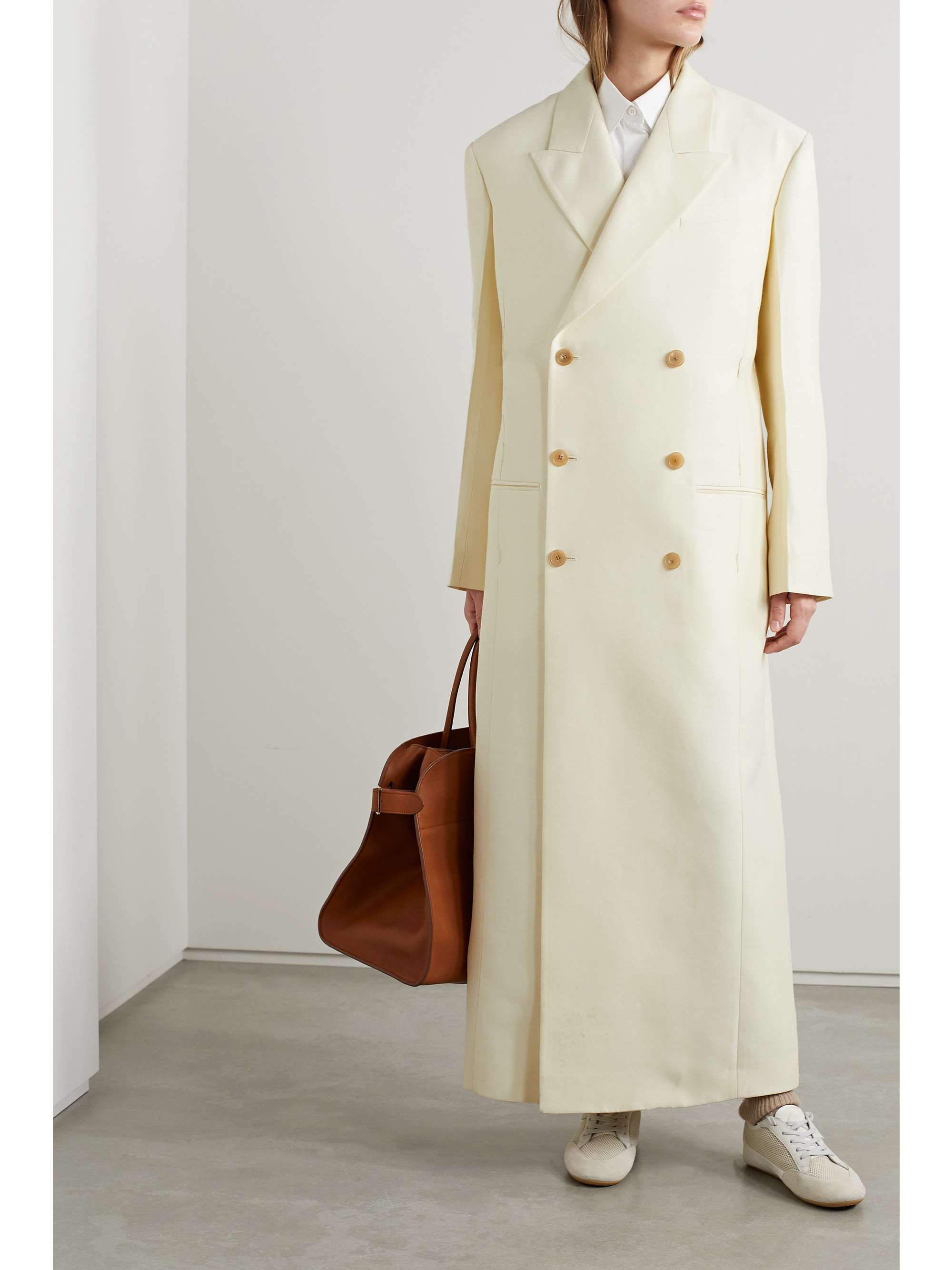 Catena oversized wool and silk-blend cady coat view
