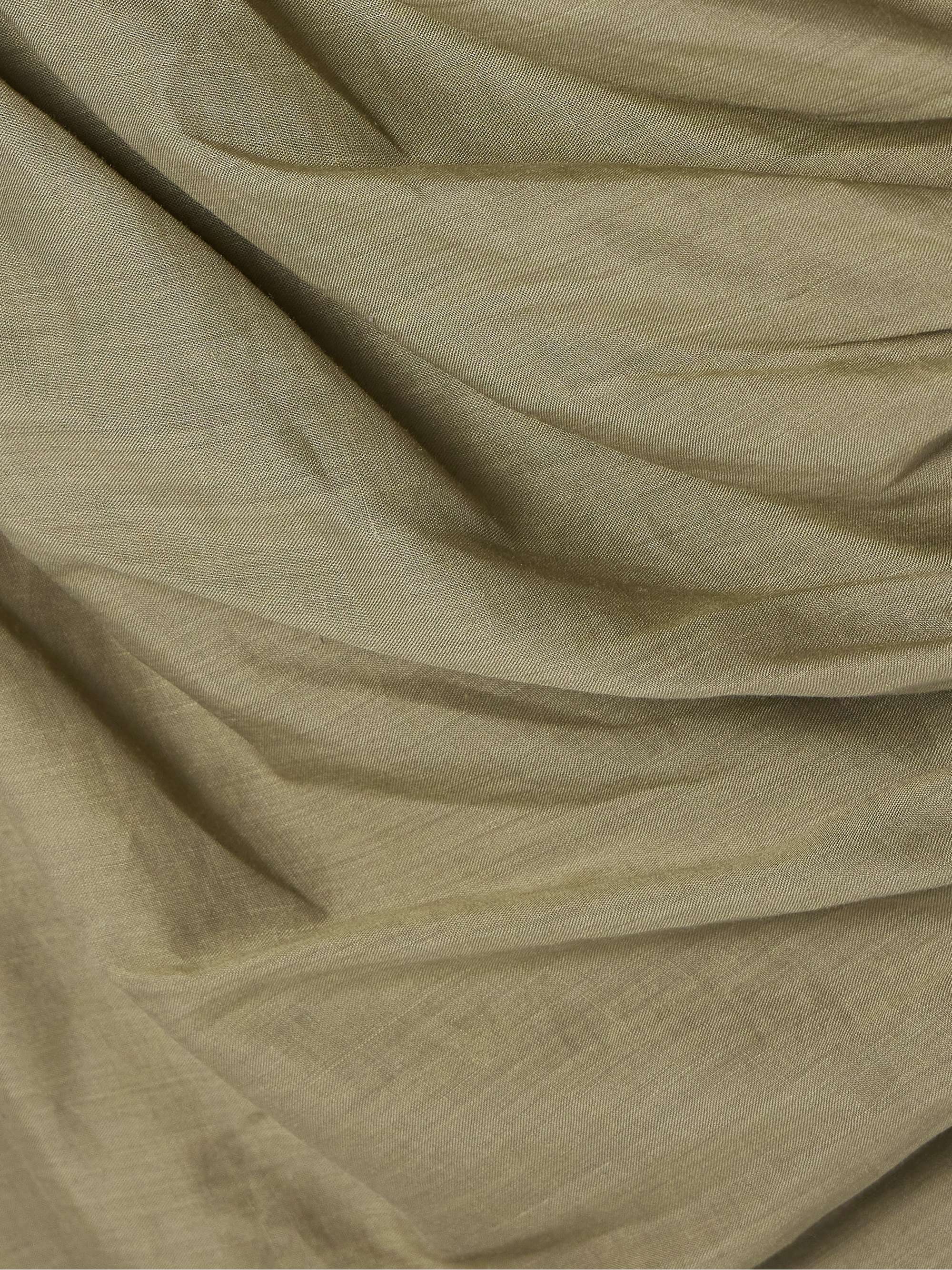 Adelia ruched ramie and silk-blend voile maxi dress view