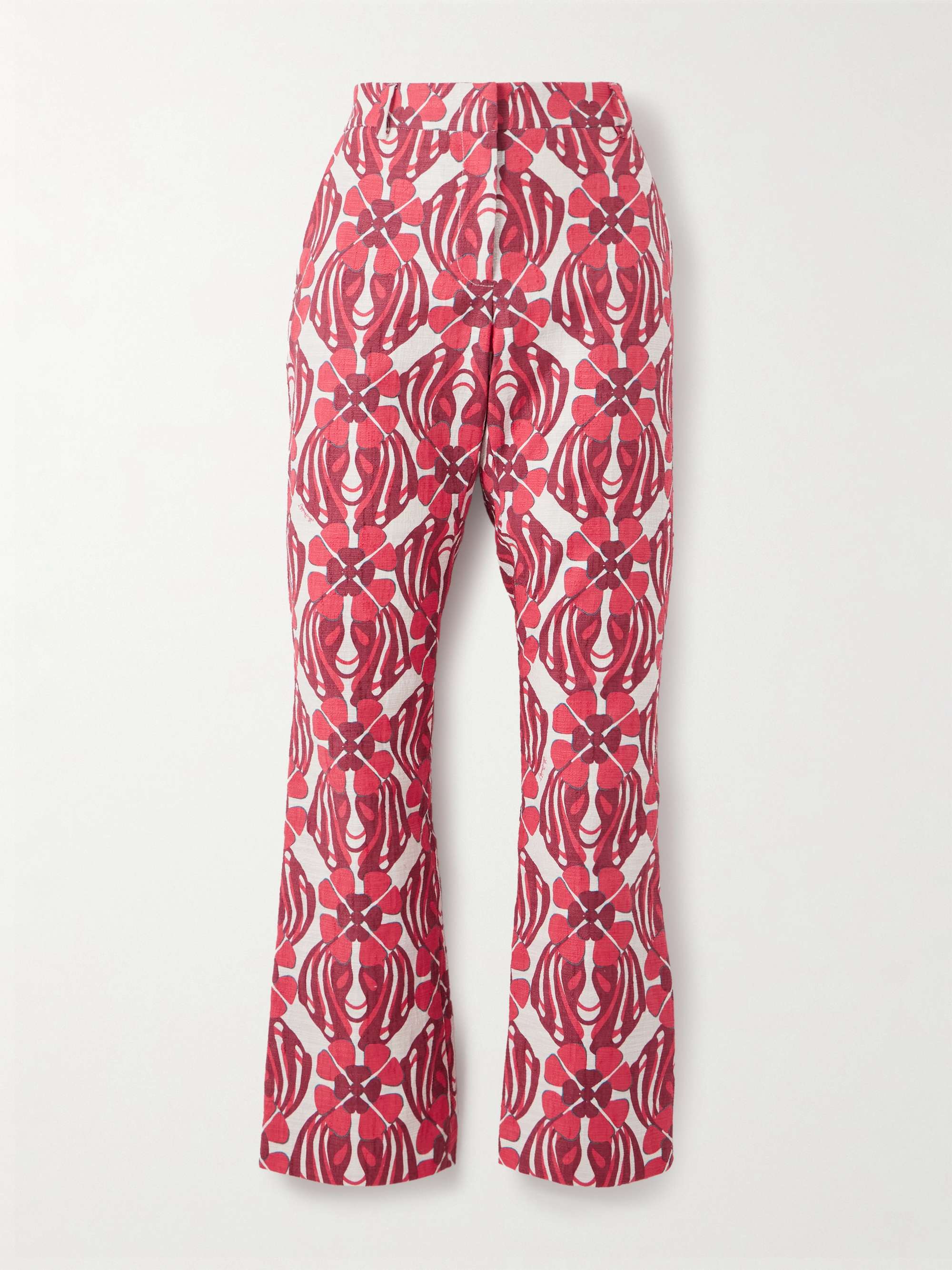 247cropped printed stretch-cotton tweed flared pants hero visual
