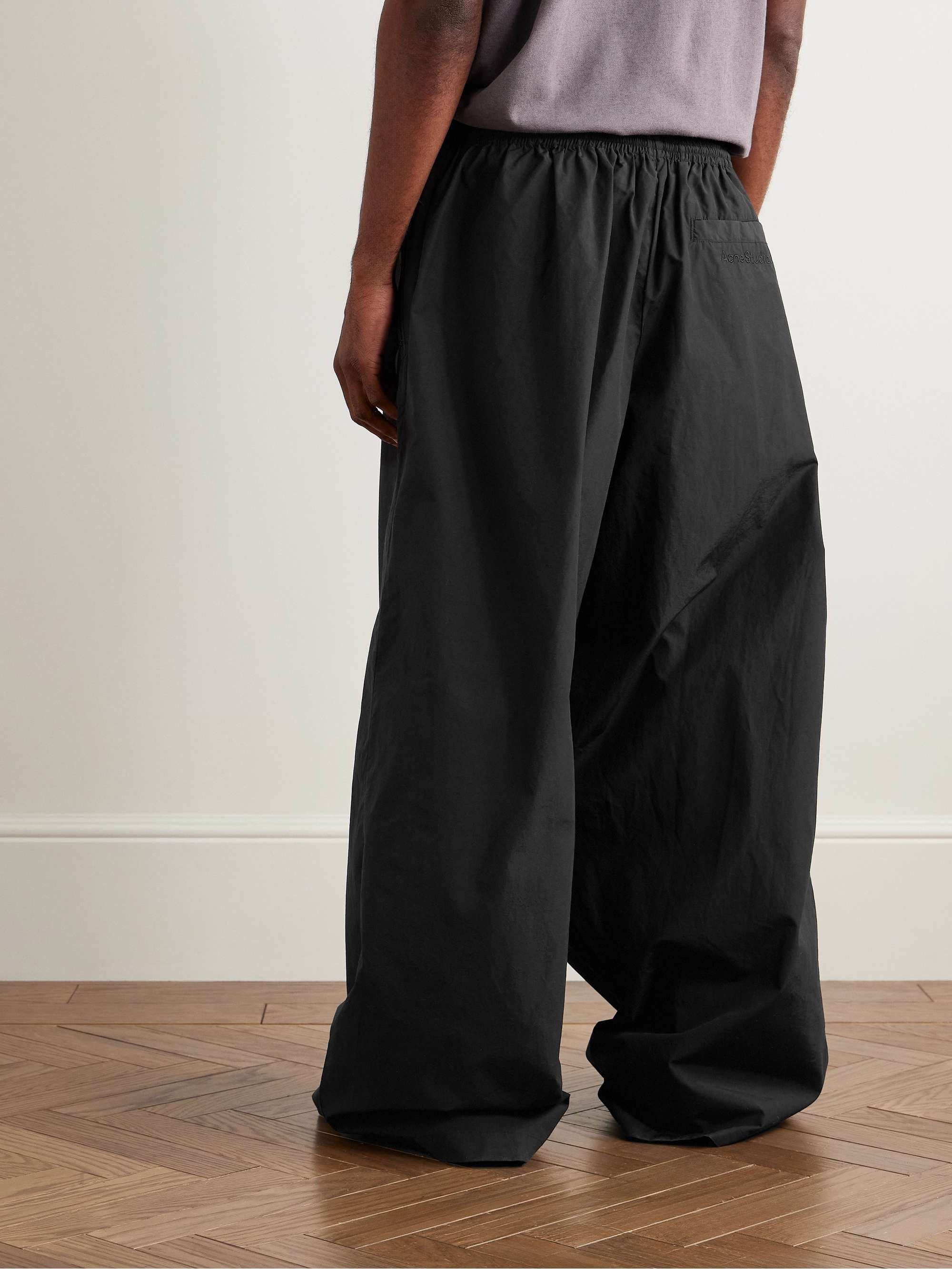 Wide-Leg Cotton and Nylon-Blend Trousers view