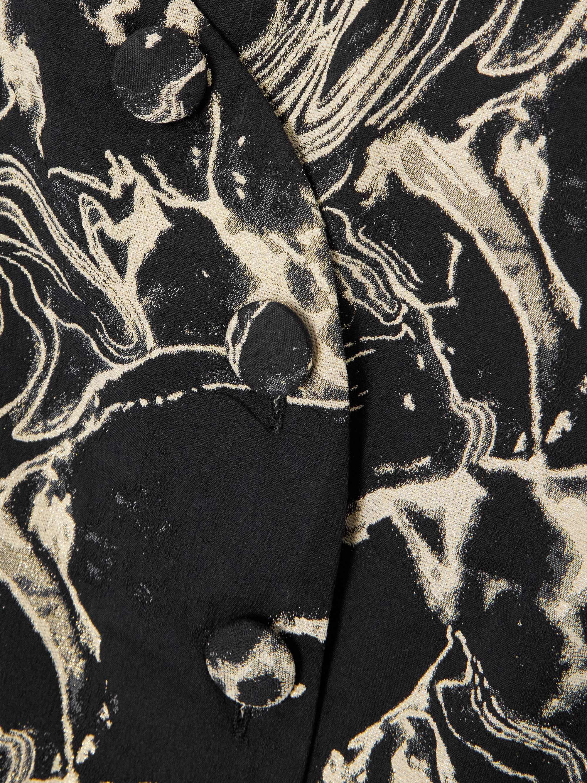 Dorothea Marble metallic cotton-blend jacquard midi wrap dress view