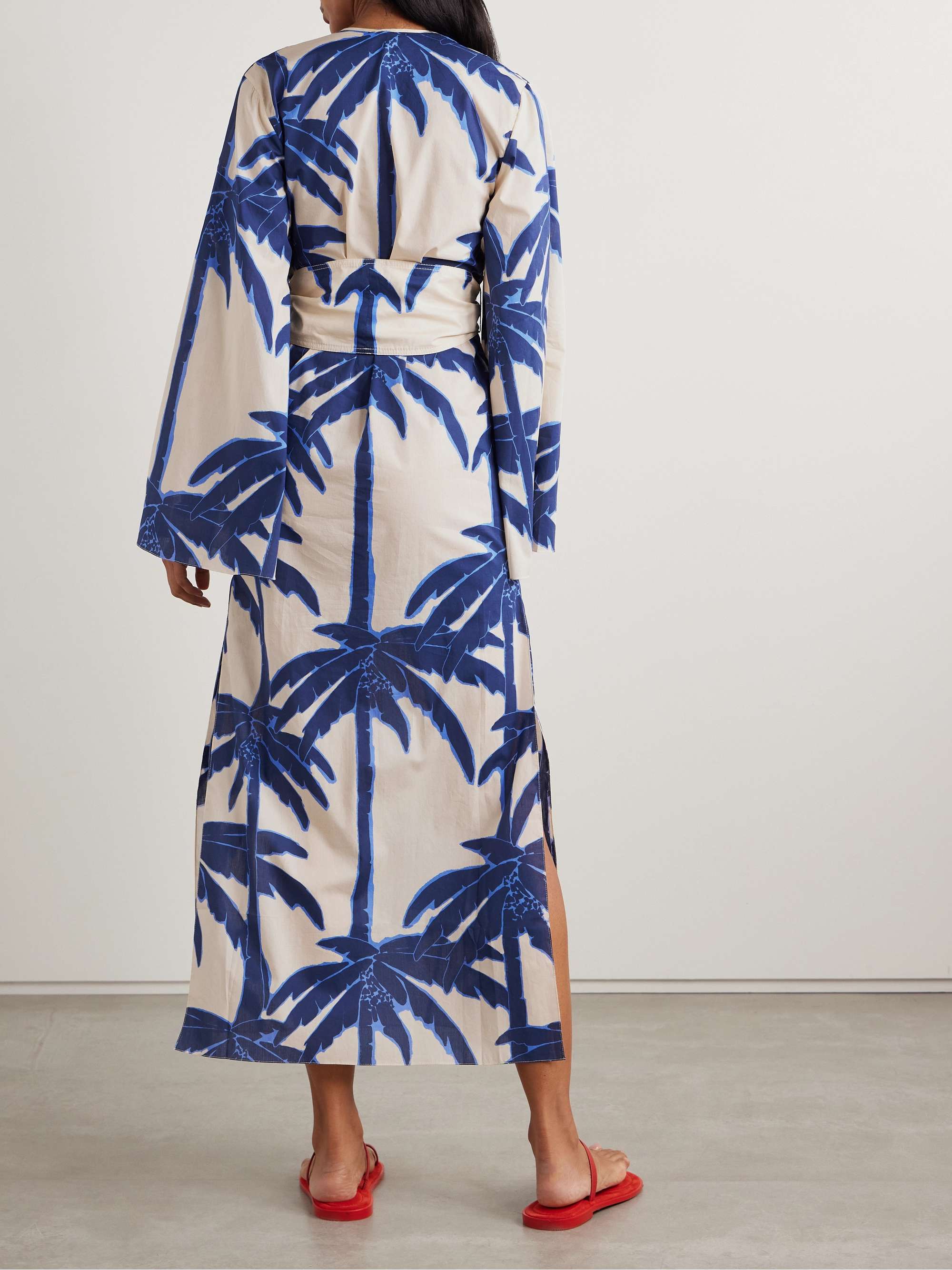 Sotaviento belted printed cotton-voile midi dress view