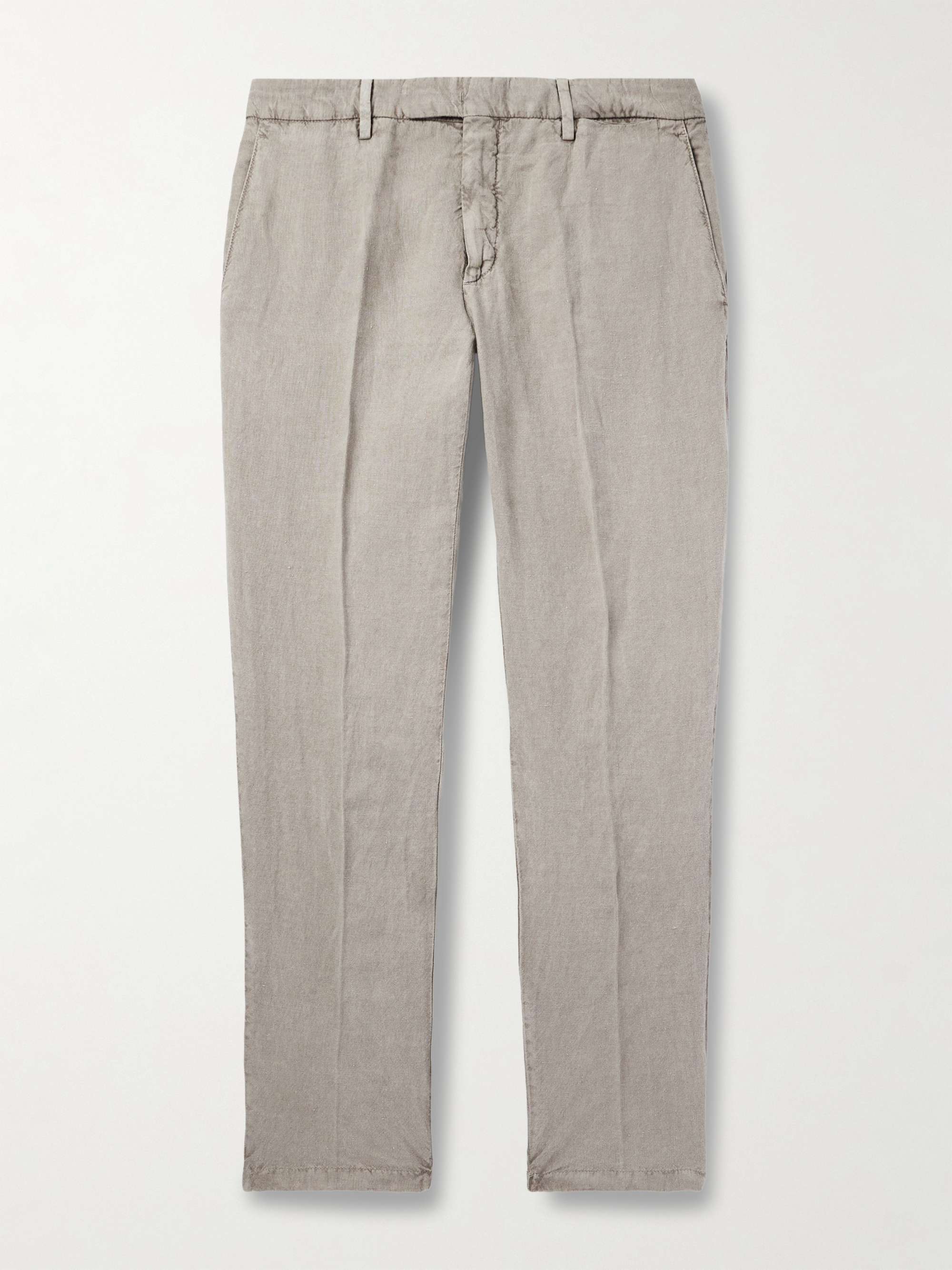 Slim-Fit Straight-Leg Garment-Dyed Linen Suit Trousers hero visual