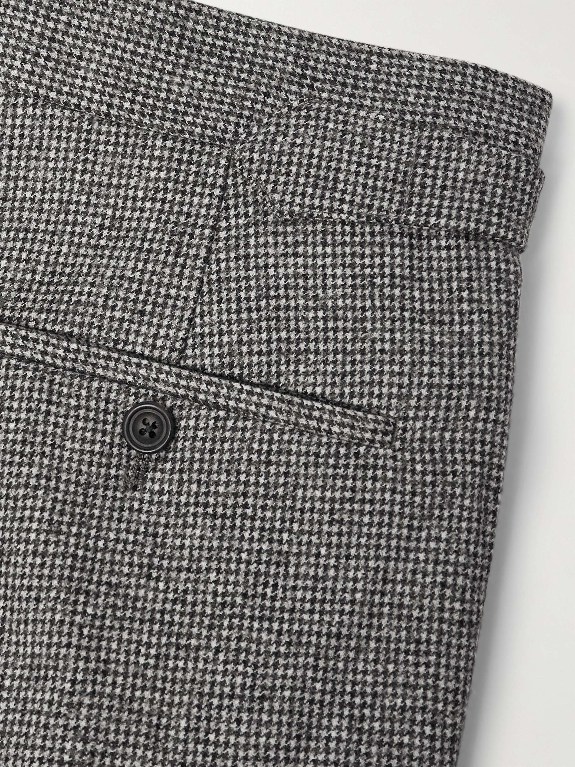 Slim-Fit Straight-Leg Houndstooth Wool Suit Trousers view