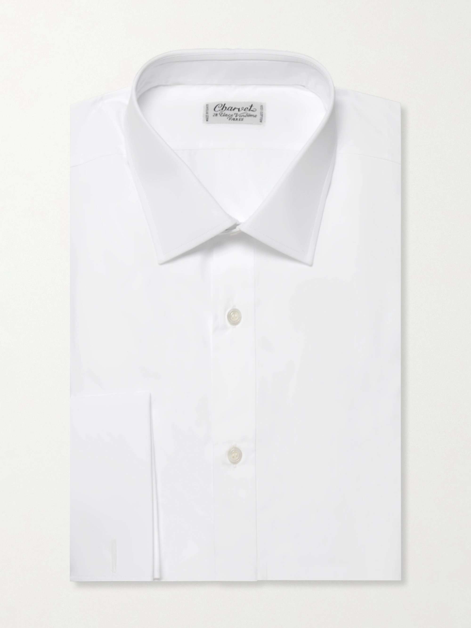 White Double-Cuff Cotton Shirt view