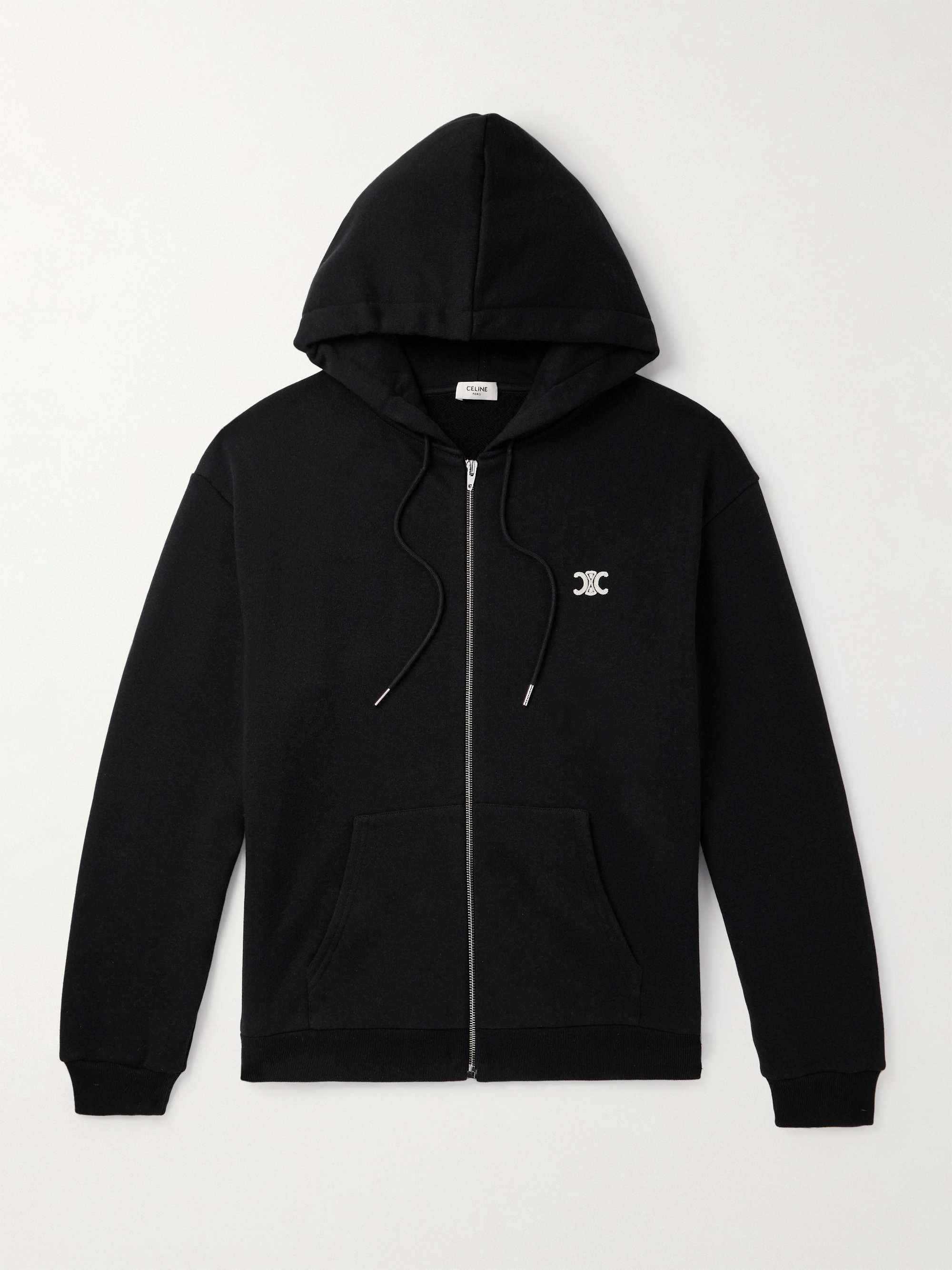 Logo-Embroidered Cotton and Cashmere-Blend Zip-Up Hoodie hero visual