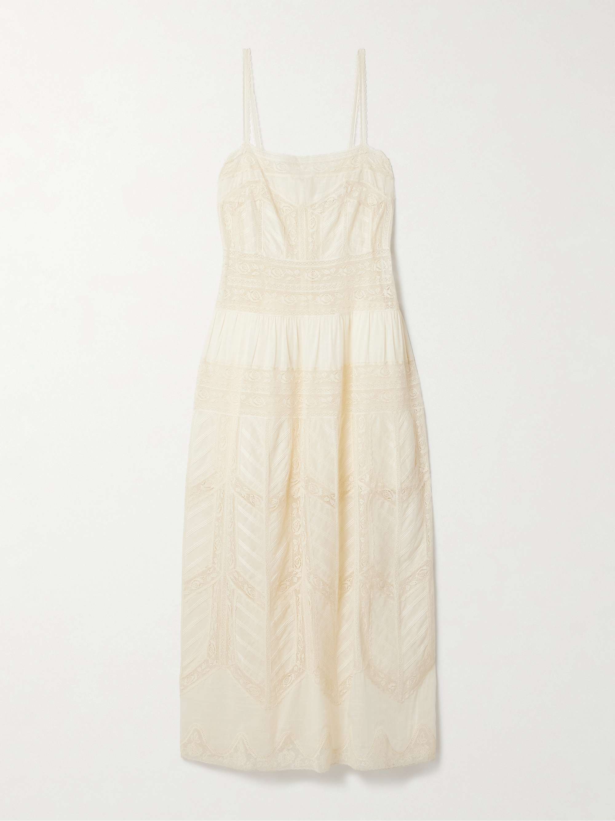 Acacia lace-trimmed cotton-voile maxi dress hero visual